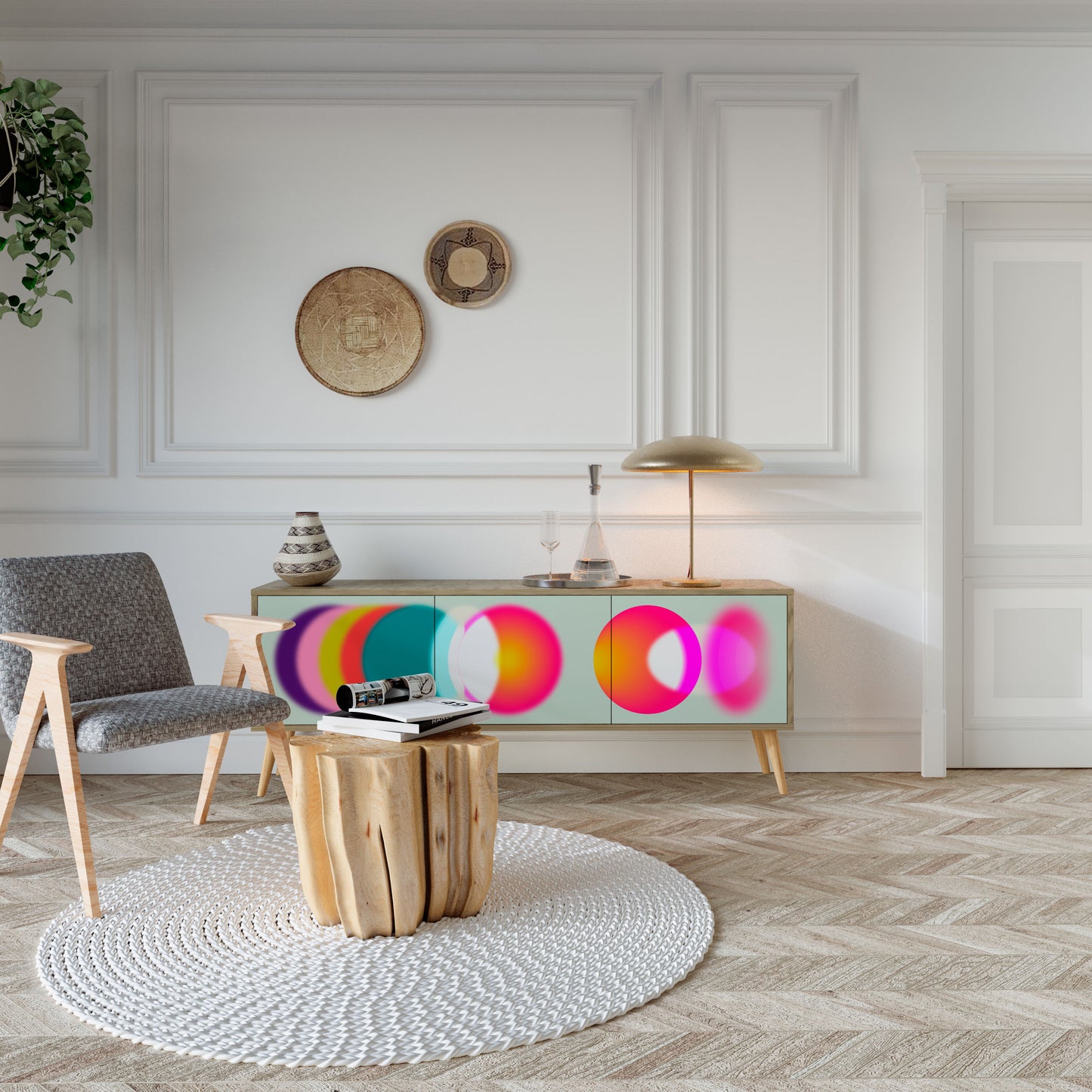 Mobile TV SYMPHONY OF COLORS a 3 ante in effetto rovere