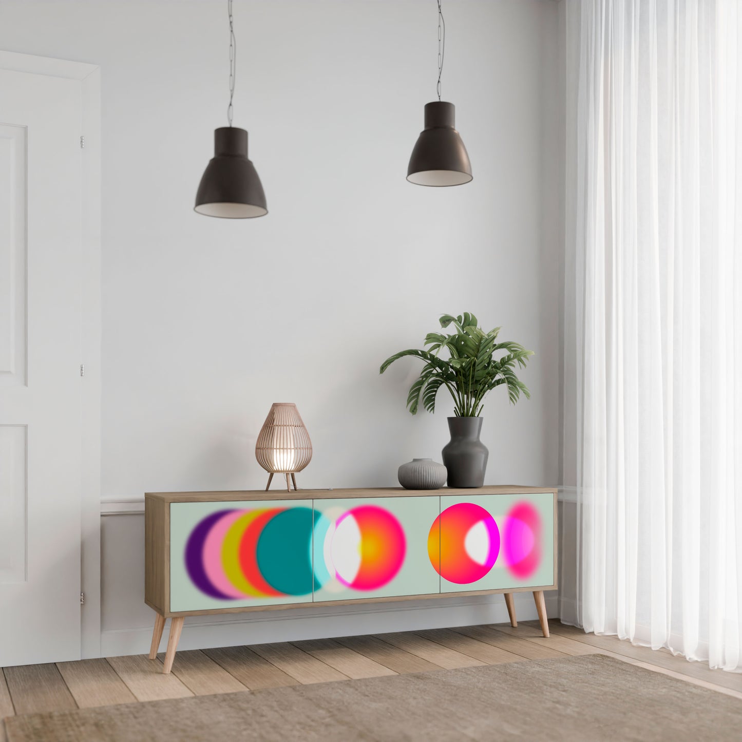 Mobile TV SYMPHONY OF COLORS a 3 ante in effetto rovere