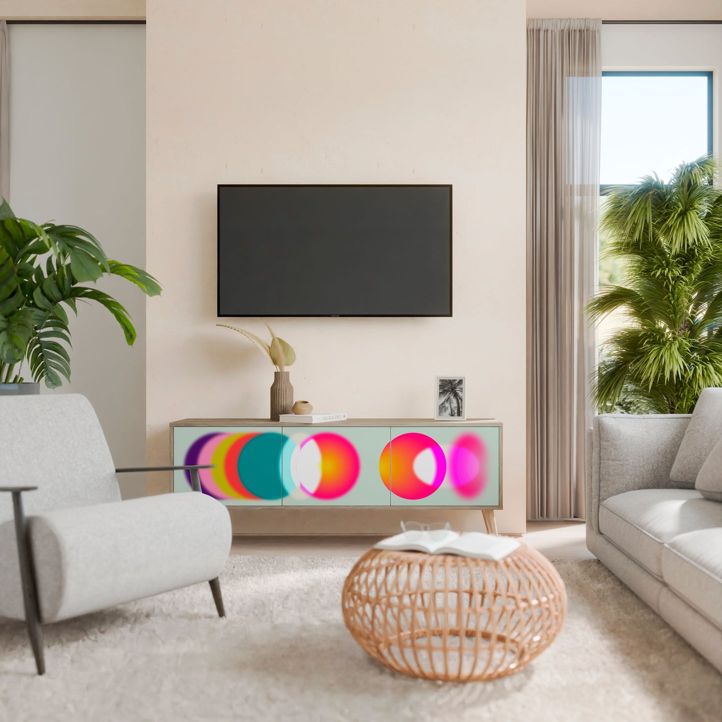 Mobile TV SYMPHONY OF COLORS a 3 ante in effetto rovere