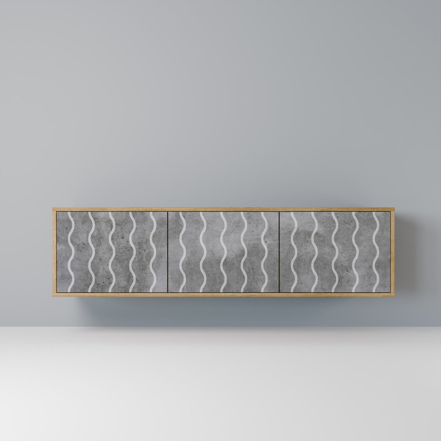 Mobile TV WAVES OF CONCRETE a 3 ante in effetto rovere