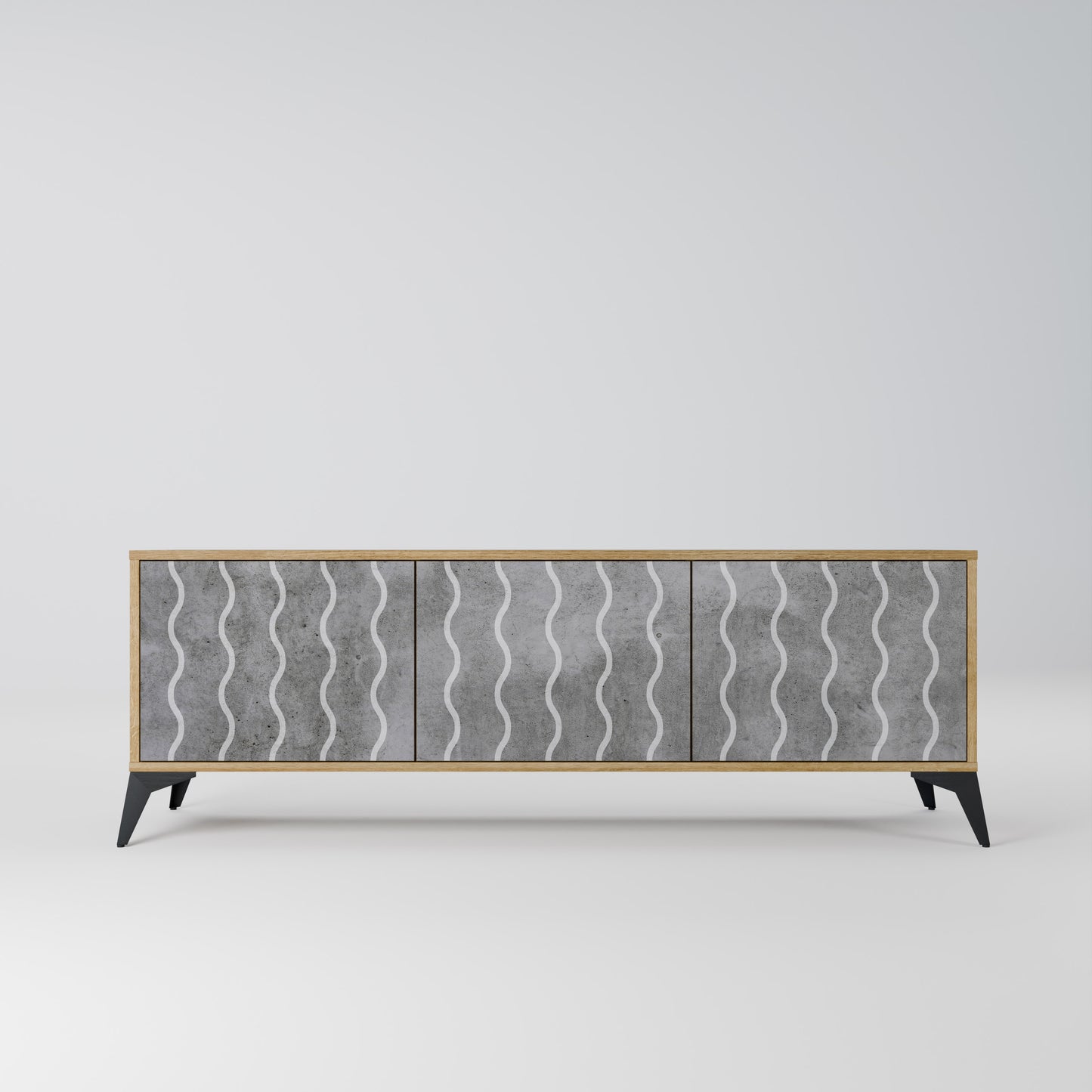 Mobile TV WAVES OF CONCRETE a 3 ante in effetto rovere