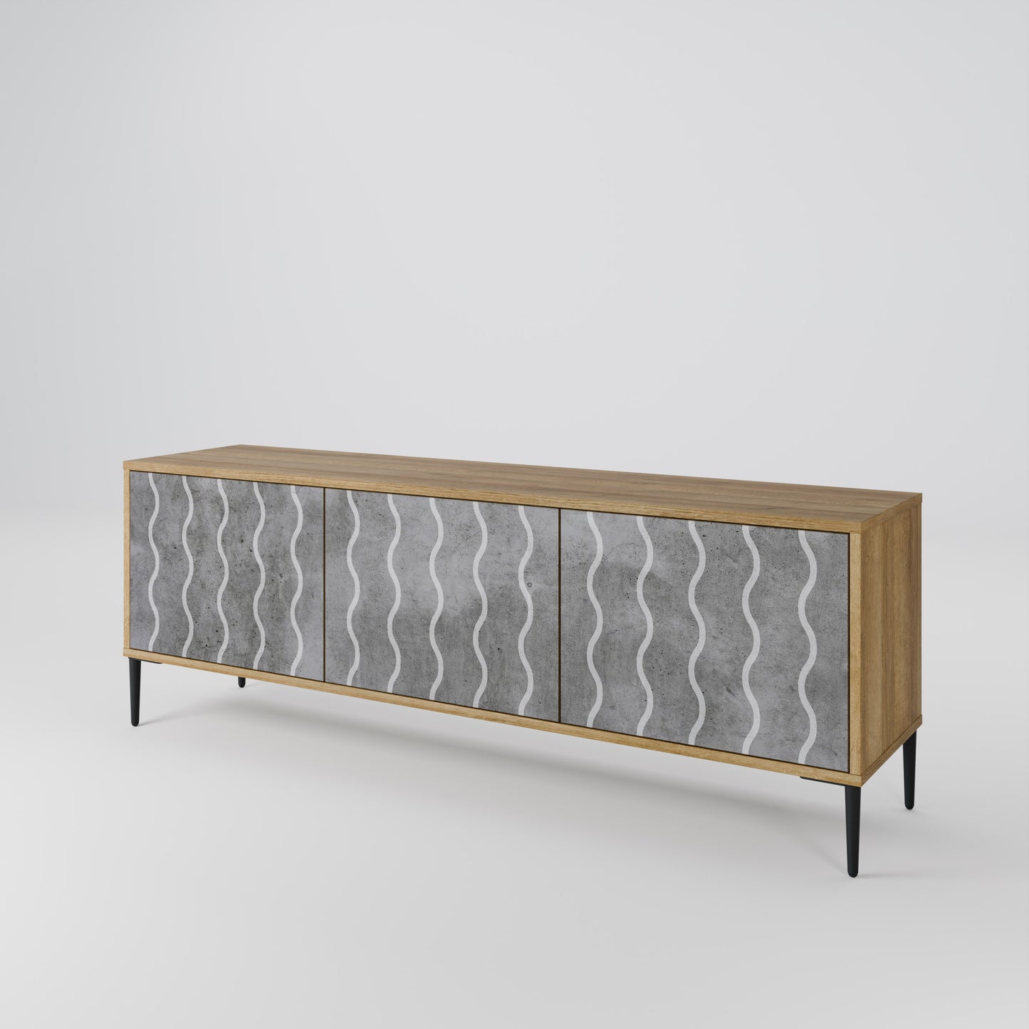 Mobile TV WAVES OF CONCRETE a 3 ante in effetto rovere