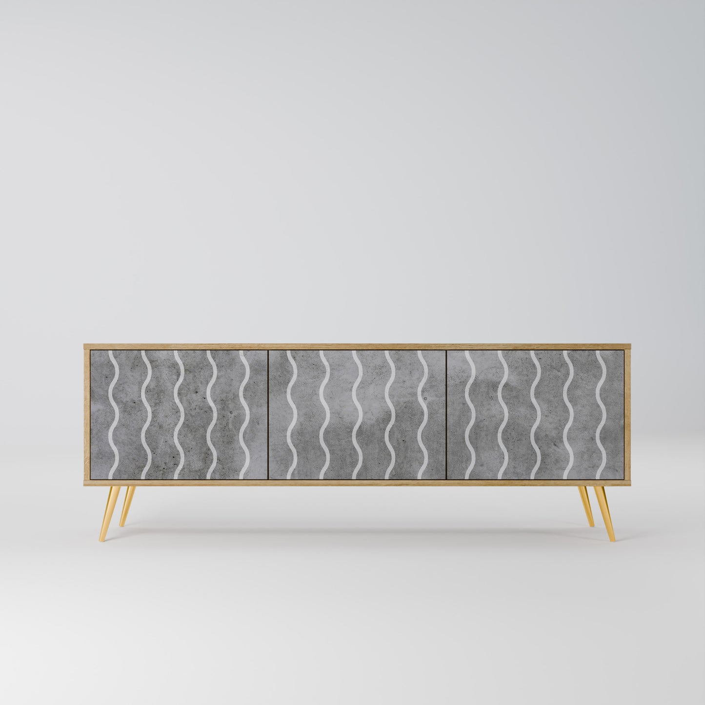 Mobile TV WAVES OF CONCRETE a 3 ante in effetto rovere