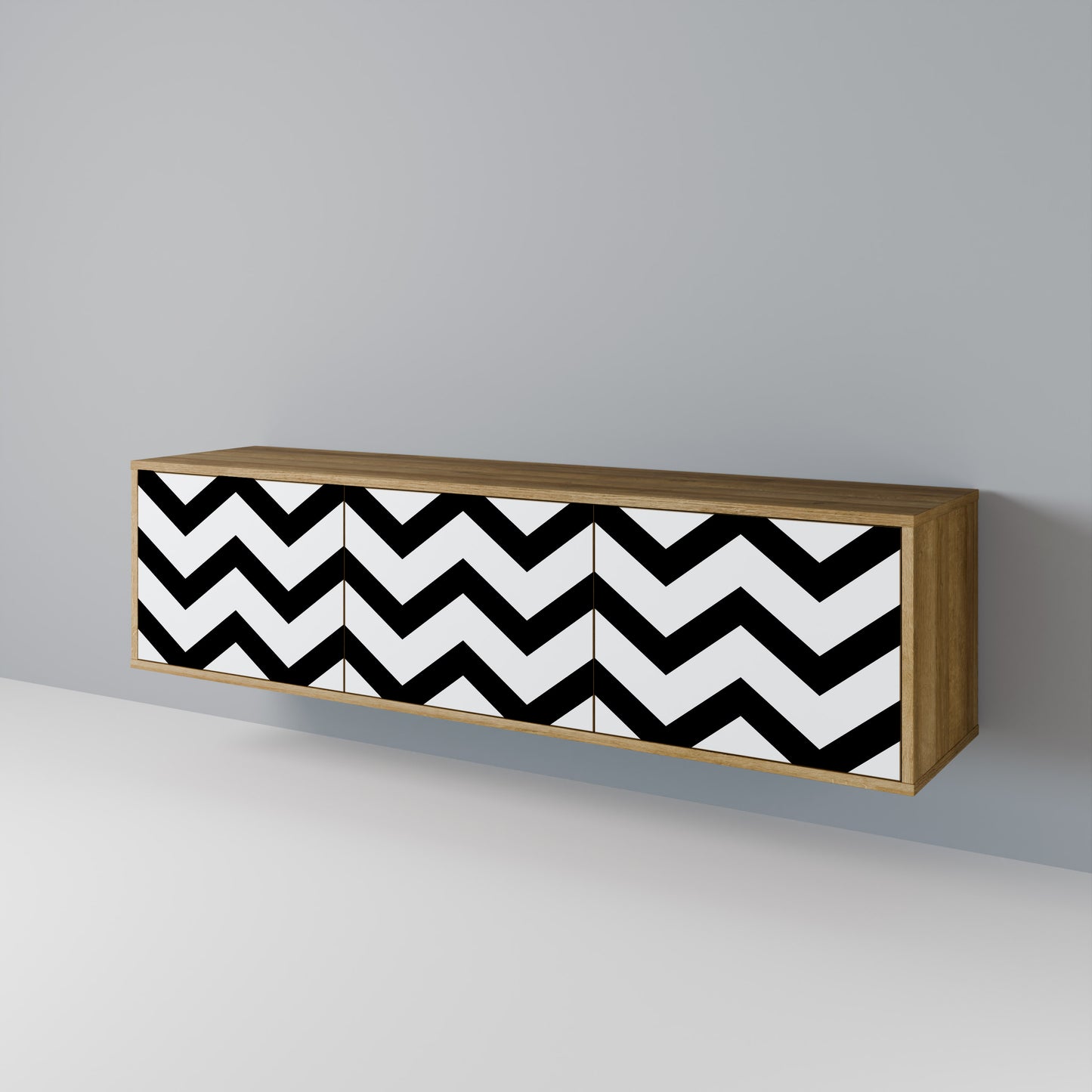 Mobile TV CLASSIC ZIG ZAG a 3 ante in effetto rovere
