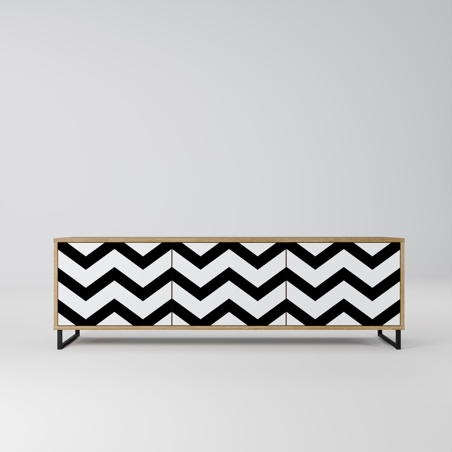 Mobile TV CLASSIC ZIG ZAG a 3 ante in effetto rovere