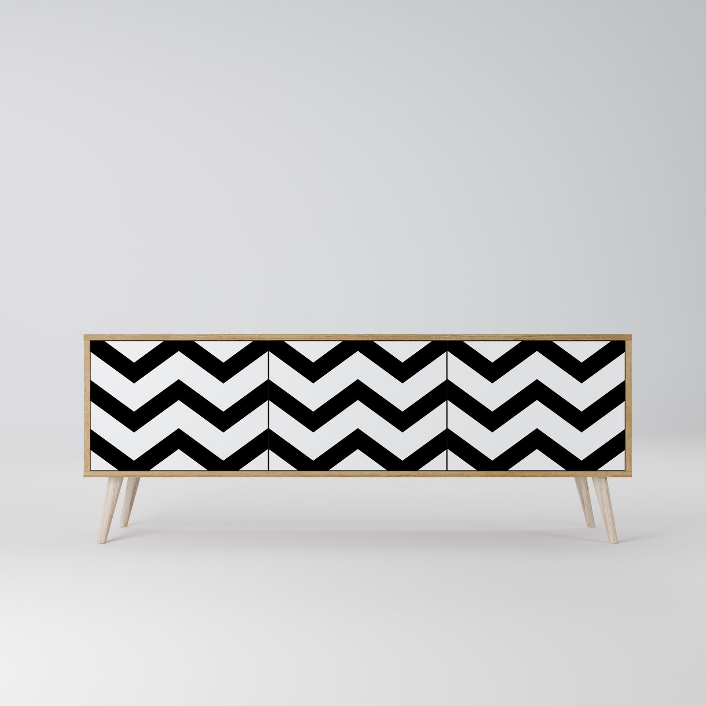 Mobile TV CLASSIC ZIG ZAG a 3 ante in effetto rovere