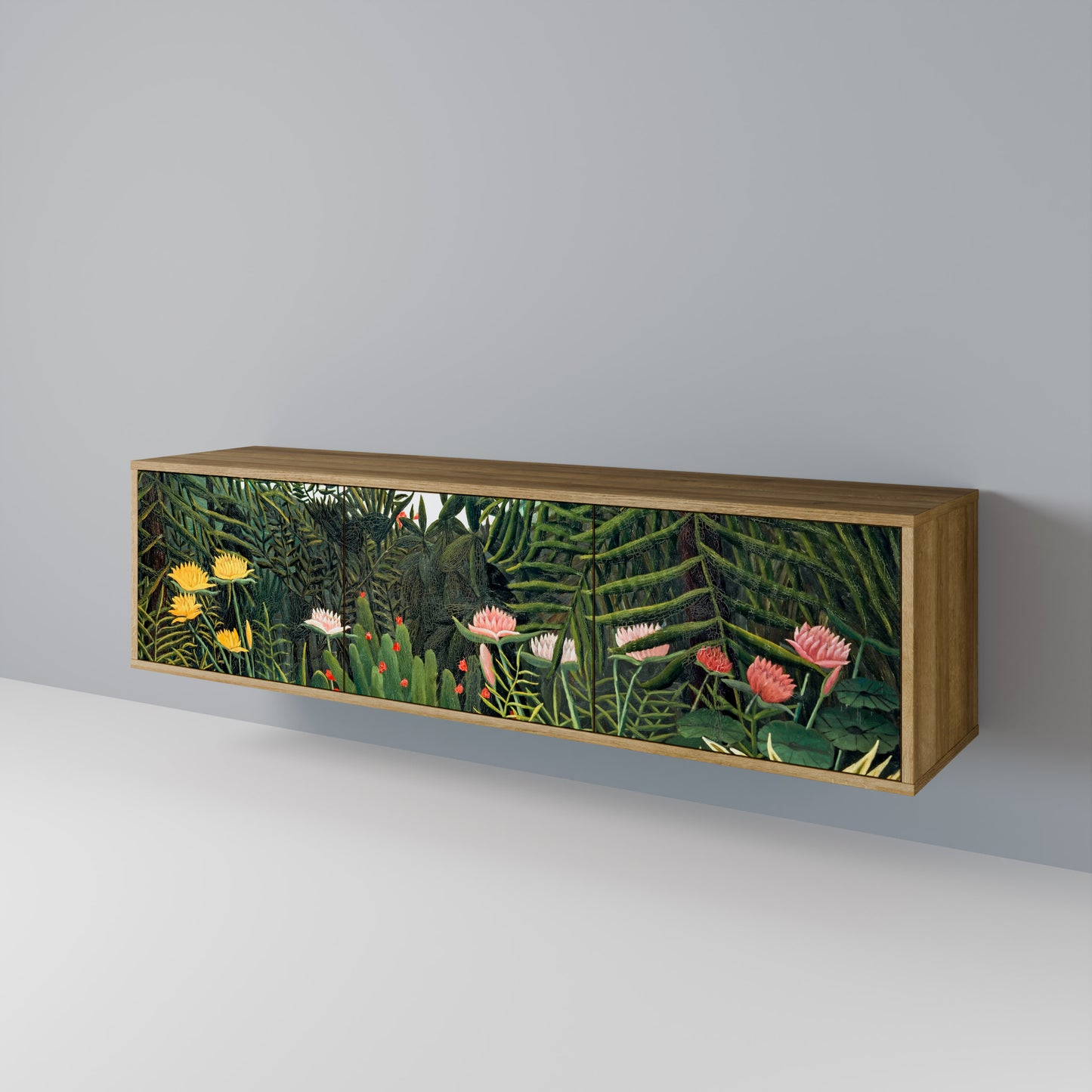 Mobile TV a 3 ante VIRGIN FOREST WITH SUNSET in effetto rovere