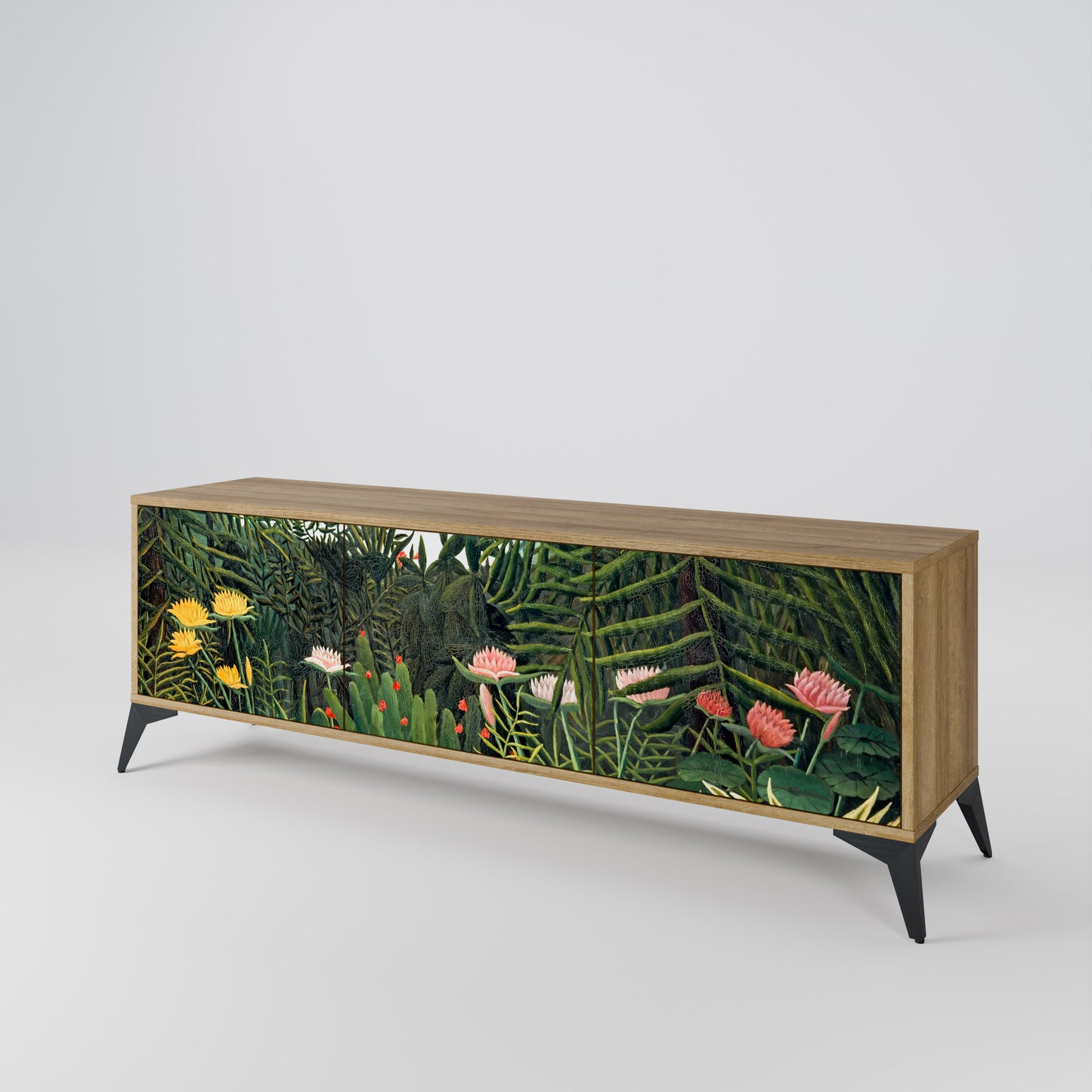 Mobile TV a 3 ante VIRGIN FOREST WITH SUNSET in effetto rovere
