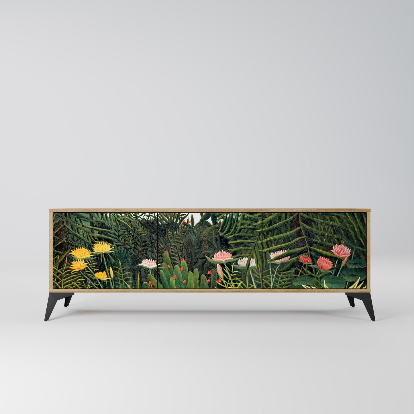 Mobile TV a 3 ante VIRGIN FOREST WITH SUNSET in effetto rovere