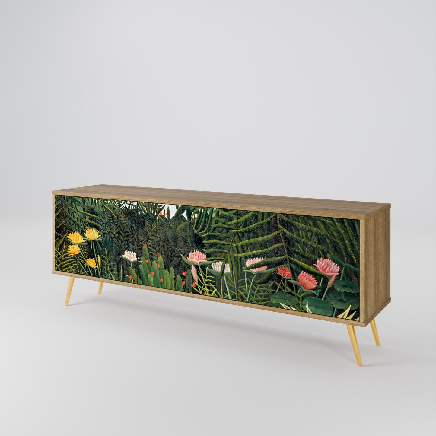 Mobile TV a 3 ante VIRGIN FOREST WITH SUNSET in effetto rovere