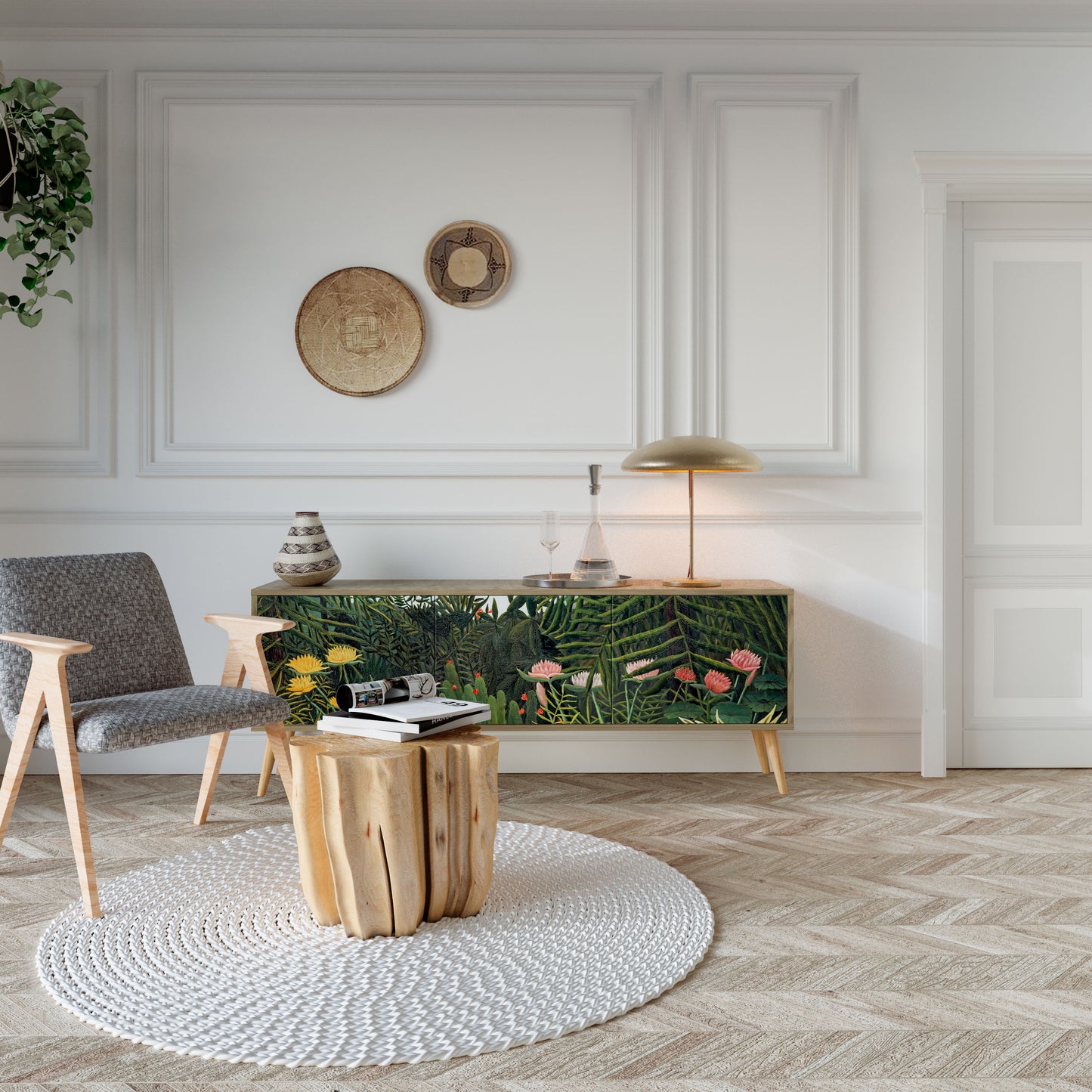 VIRGIN FOREST WITH SUNSET Mobile TV a 3 Ante in Effetto Rovere