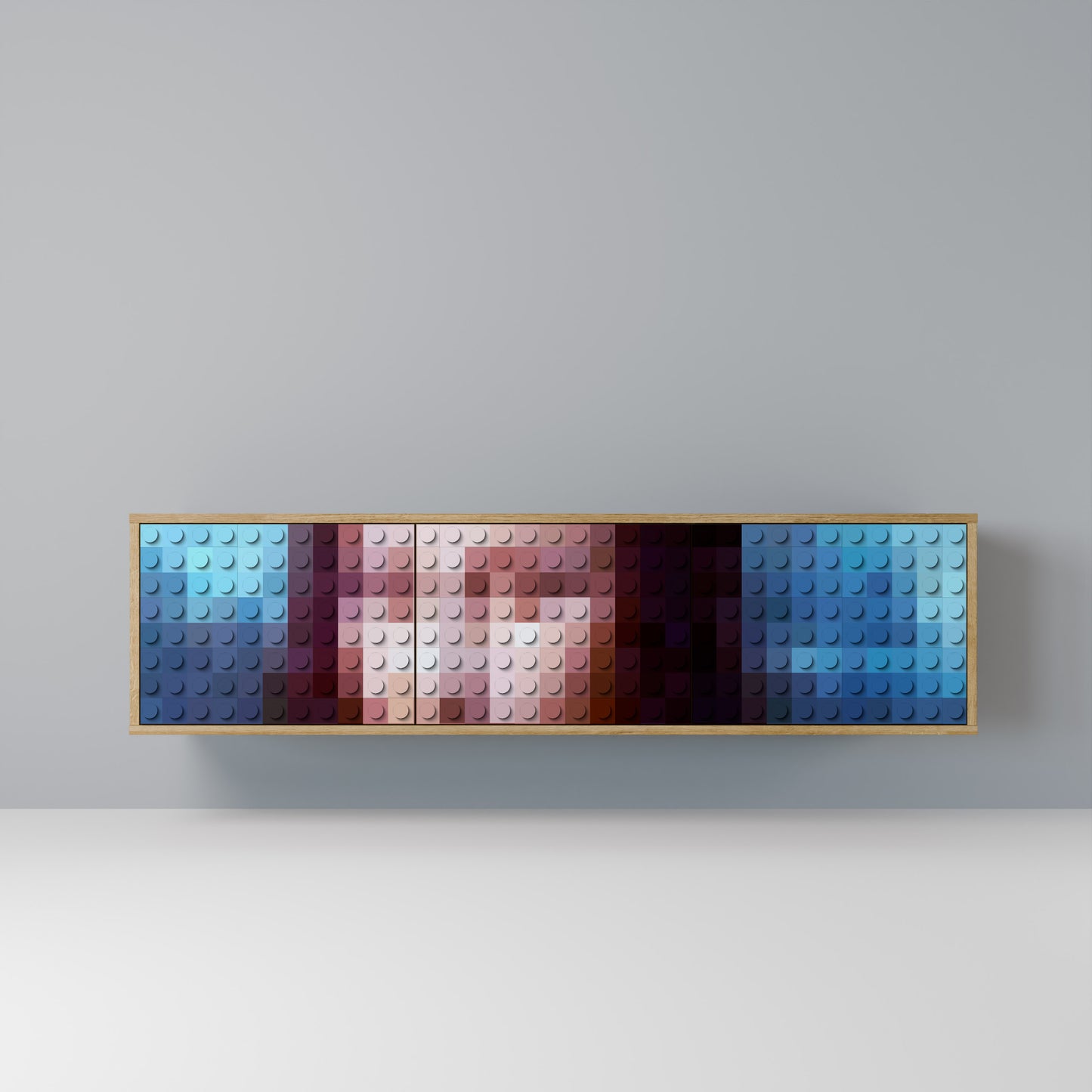 Mobile TV a 3 ante CONSTRUCTIVE ART in effetto rovere