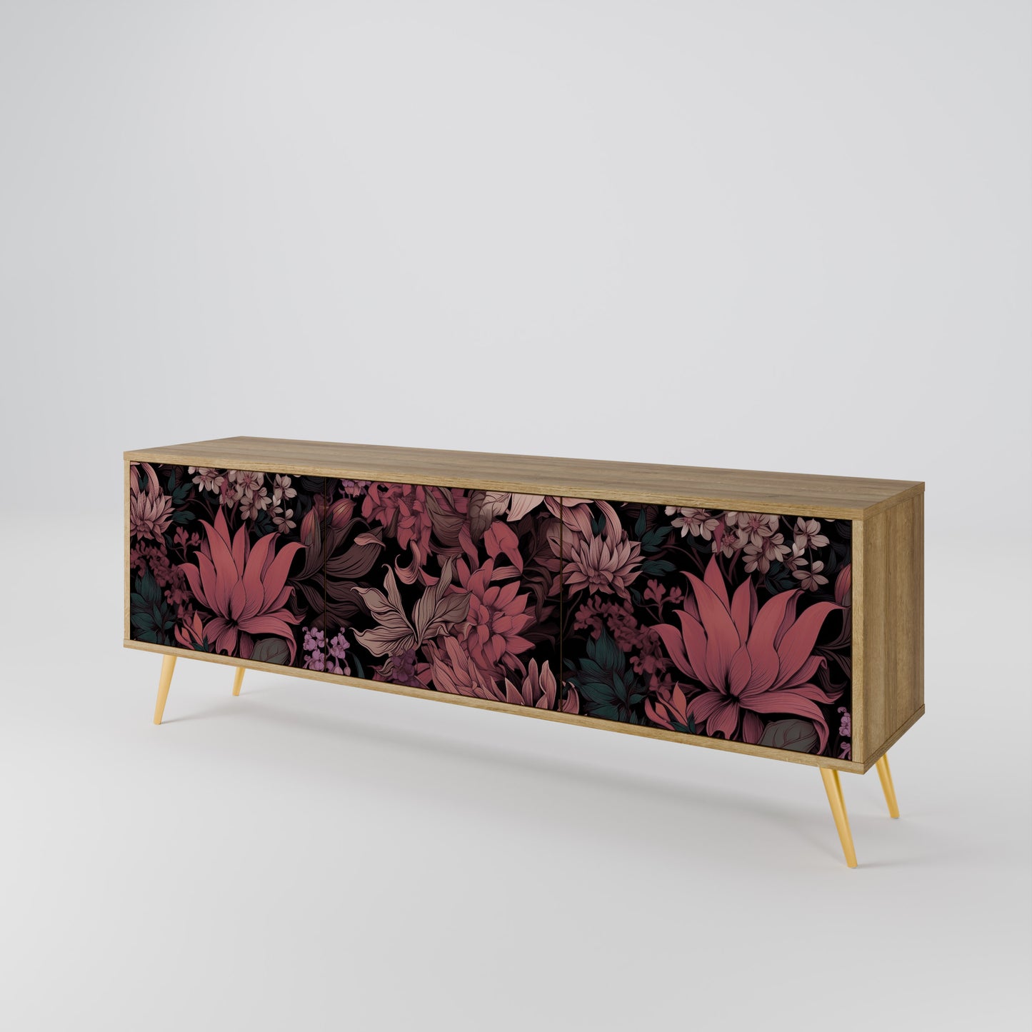 Mobile TV FLORAL WHISPER a 3 ante in effetto rovere