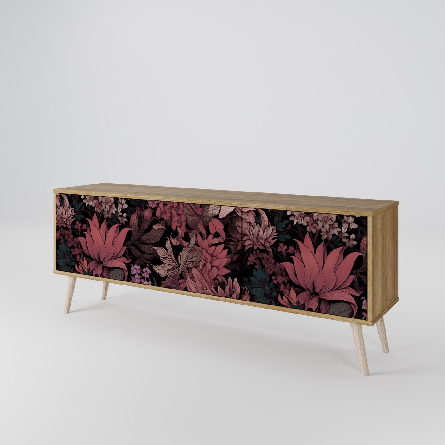 Mobile TV FLORAL WHISPER a 3 ante in effetto rovere