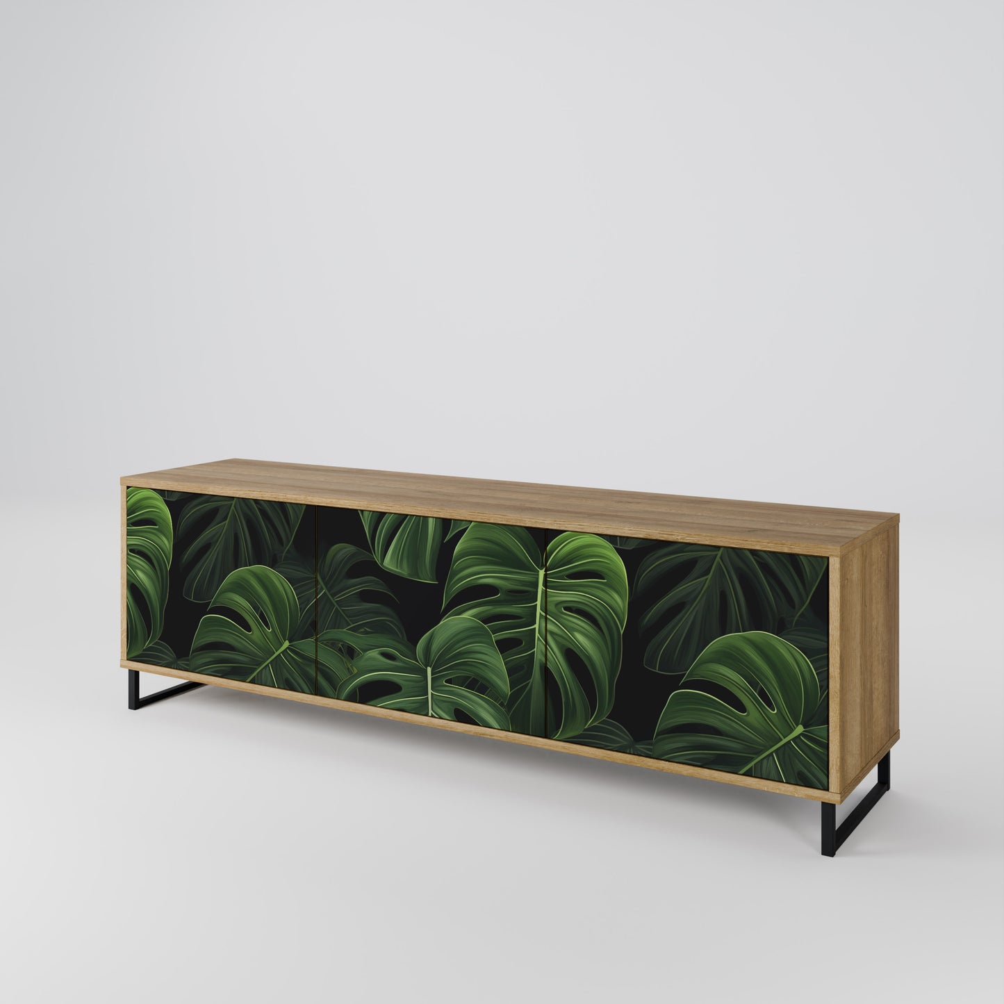Mobile TV INFINITE MONSTERA a 3 ante effetto rovere