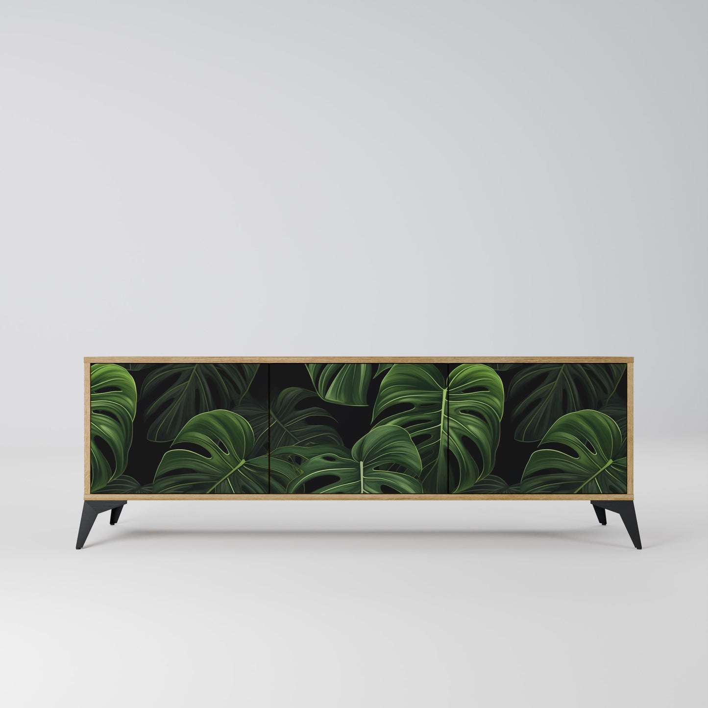 Mobile TV INFINITE MONSTERA a 3 ante effetto rovere