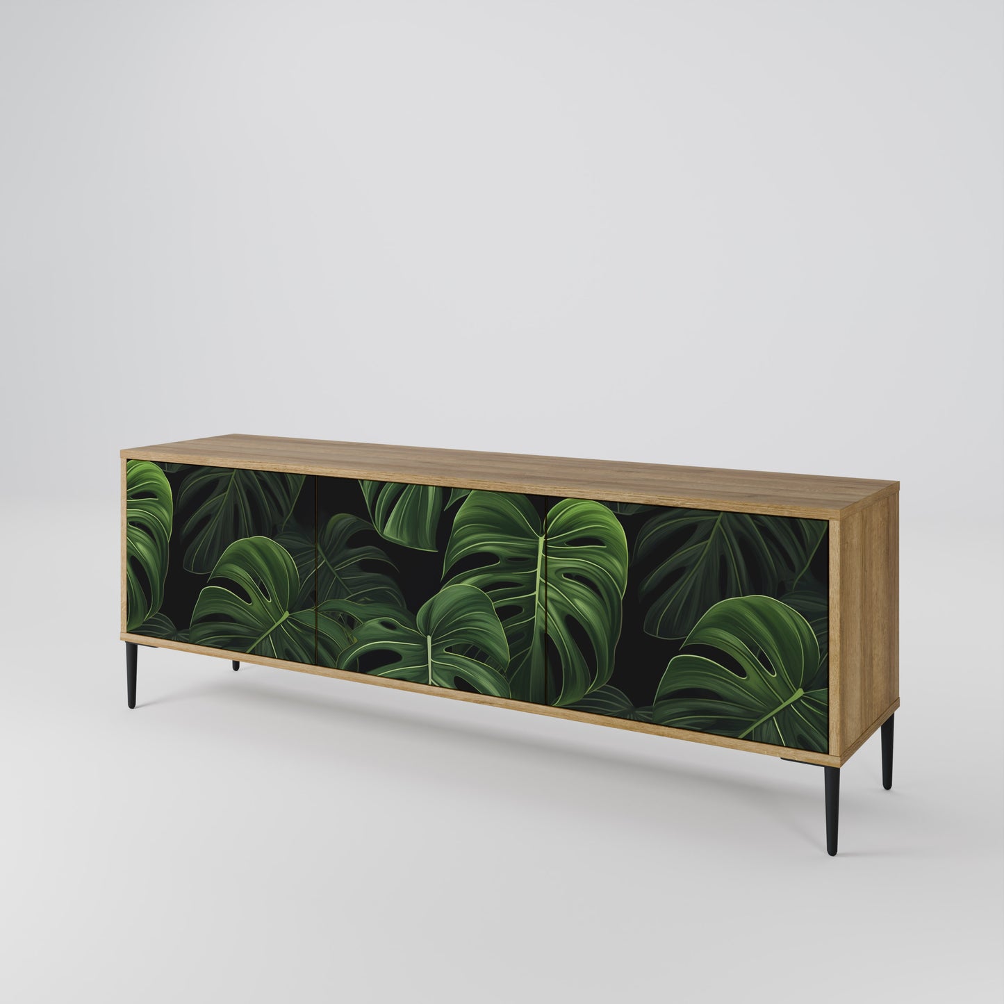 Mobile TV INFINITE MONSTERA a 3 ante effetto rovere