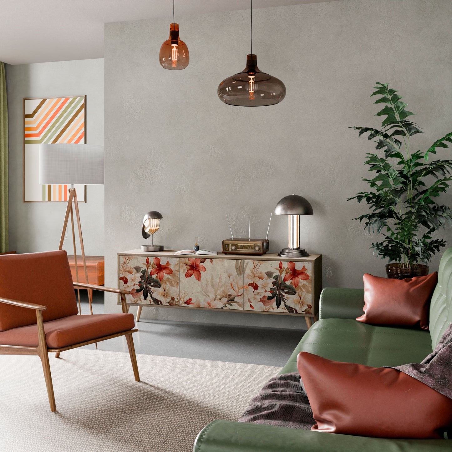 PETAL HARMONY Mobile TV a 3 Ante in Effetto Rovere