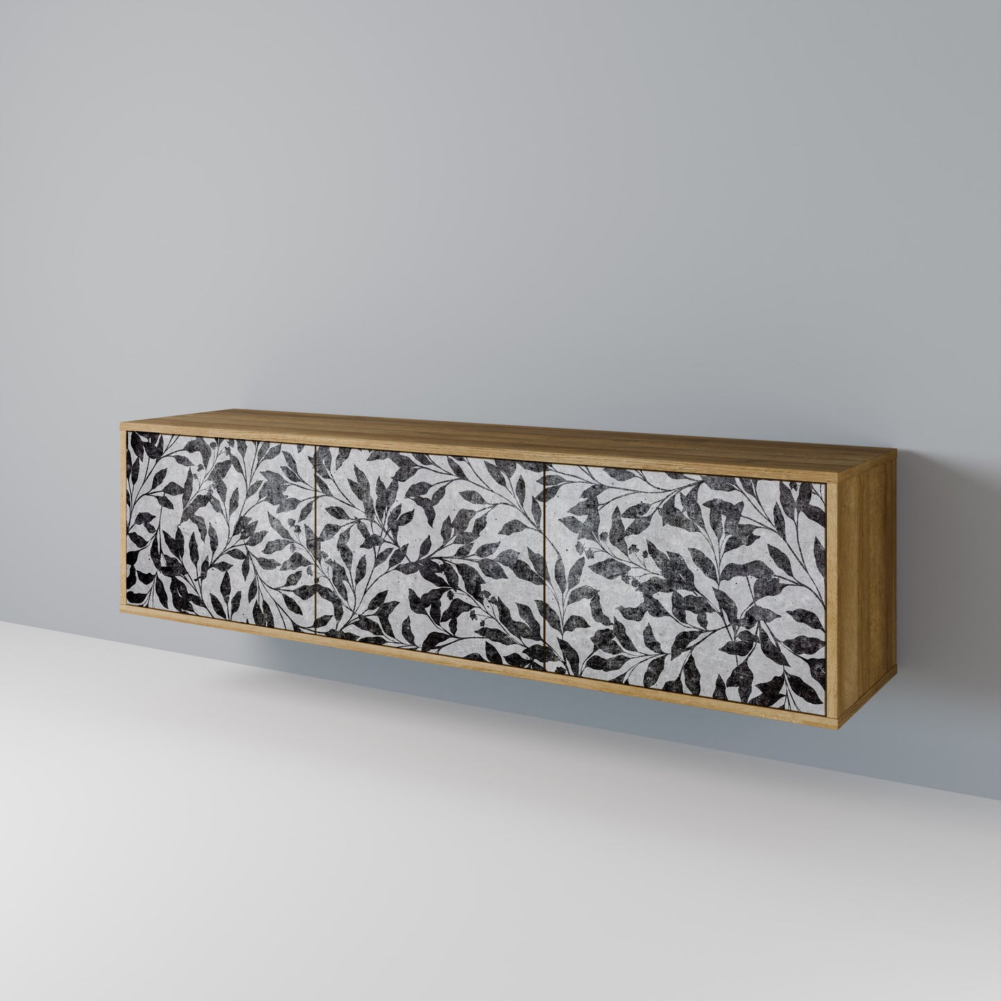 Mobile TV CHARCOAL SPROUT a 3 ante effetto rovere