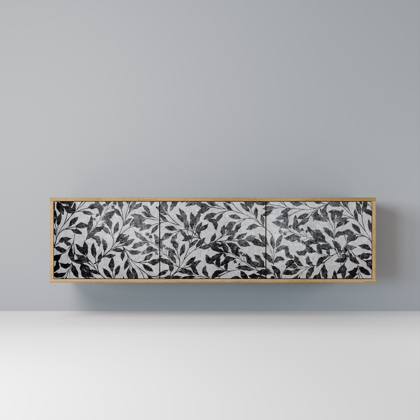 Mobile TV CHARCOAL SPROUT a 3 ante effetto rovere
