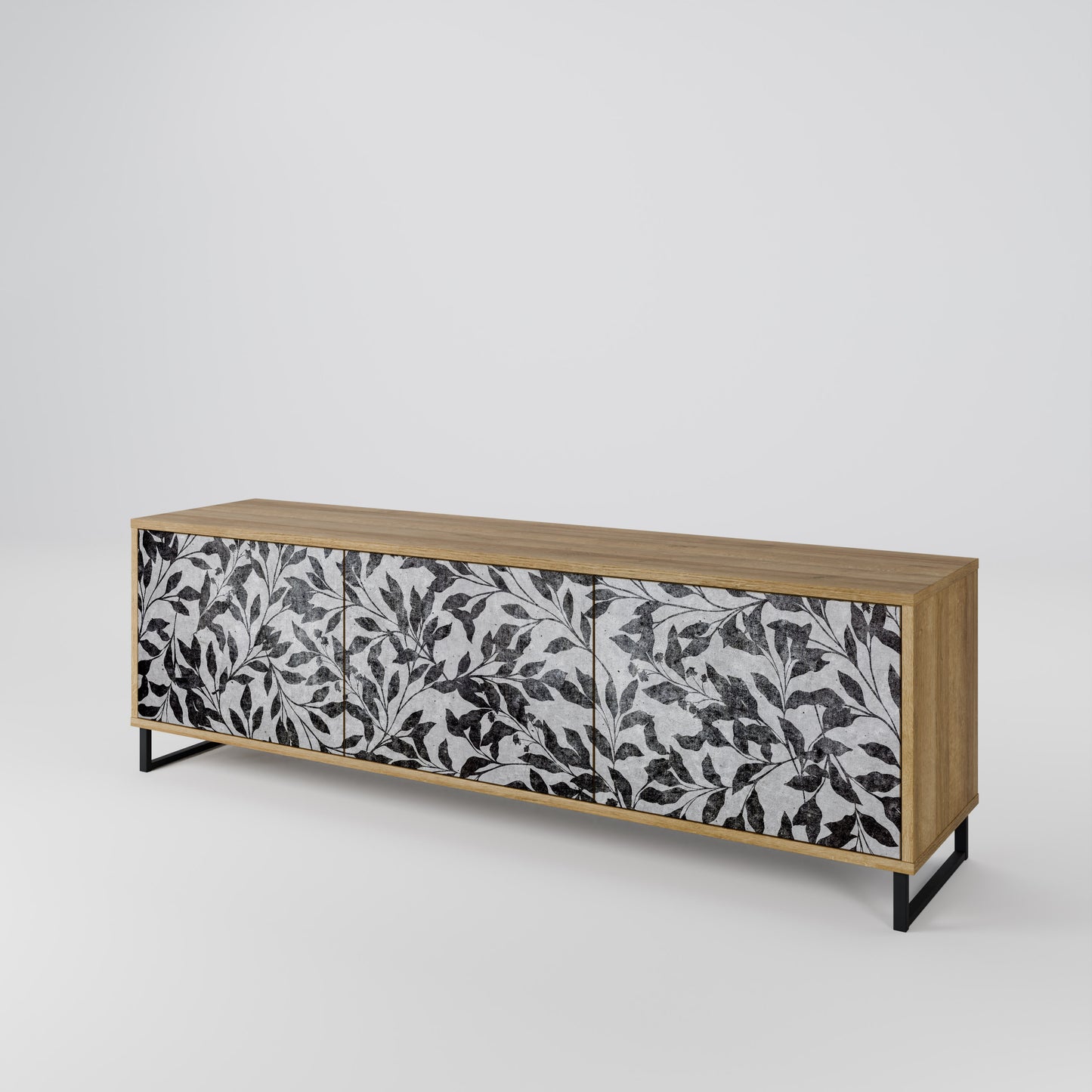 Mobile TV CHARCOAL SPROUT a 3 ante effetto rovere