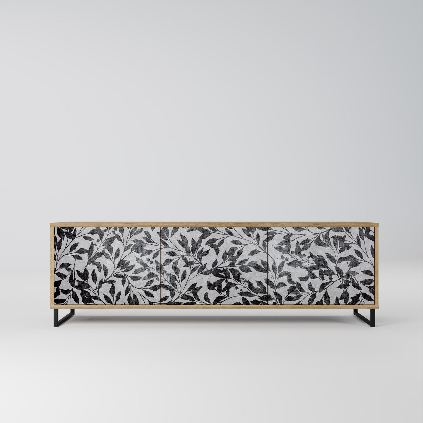 Mobile TV CHARCOAL SPROUT a 3 ante effetto rovere