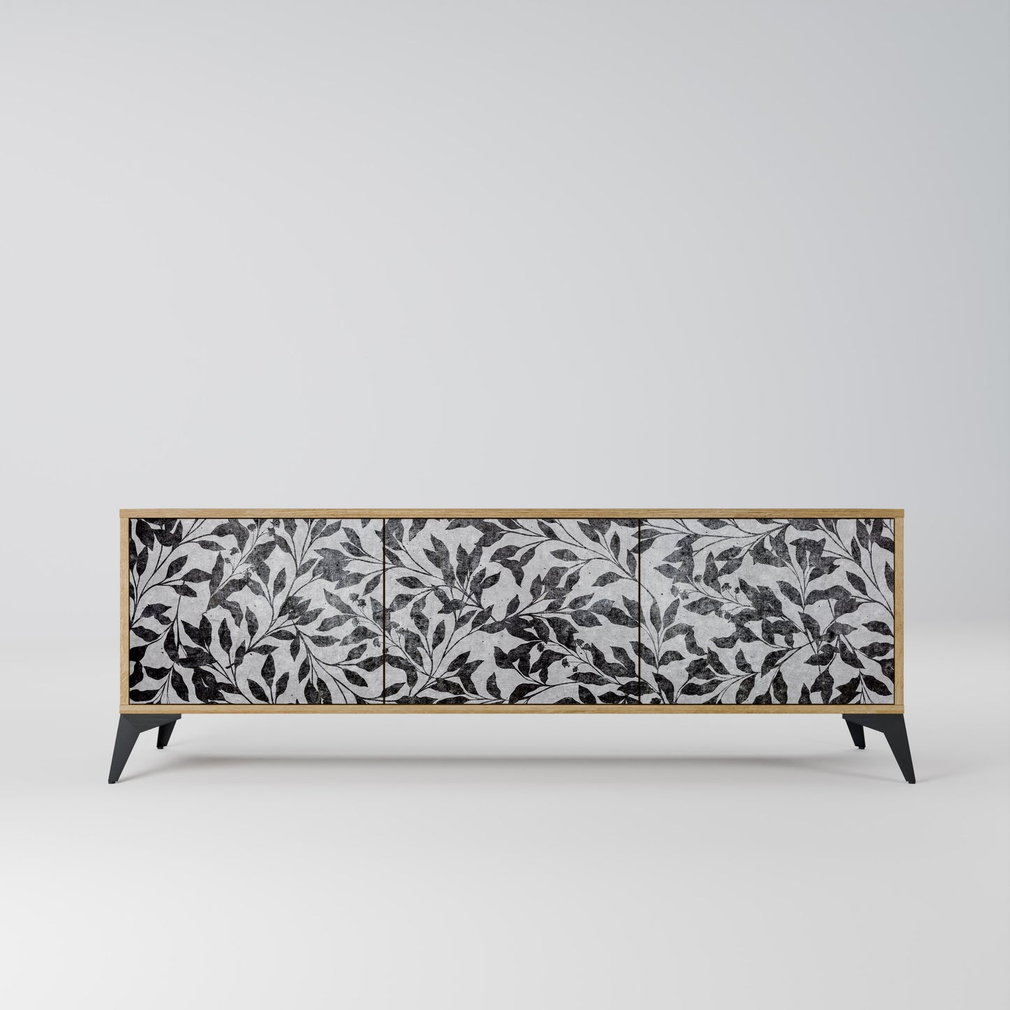 Mobile TV CHARCOAL SPROUT a 3 ante effetto rovere