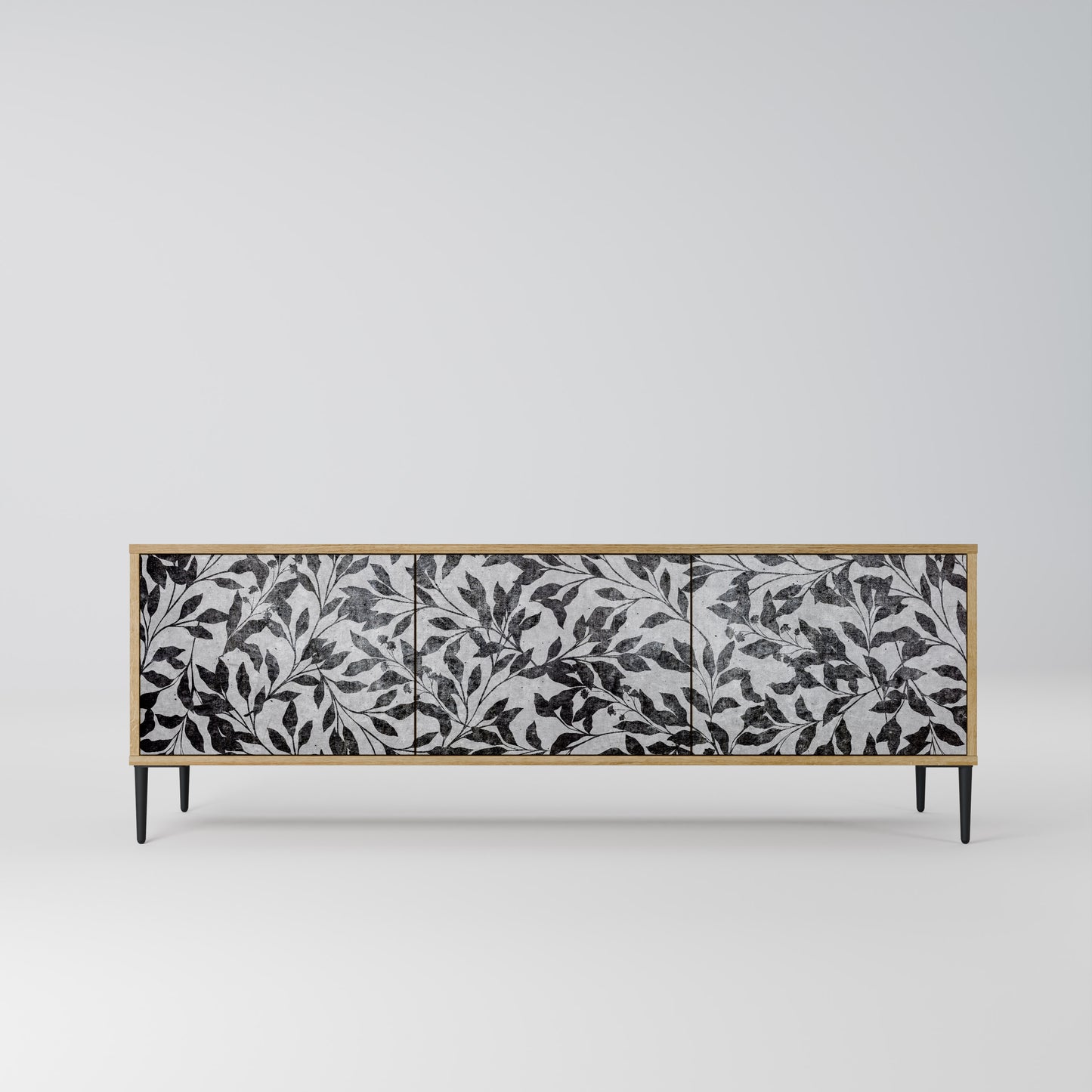 Mobile TV CHARCOAL SPROUT a 3 ante effetto rovere