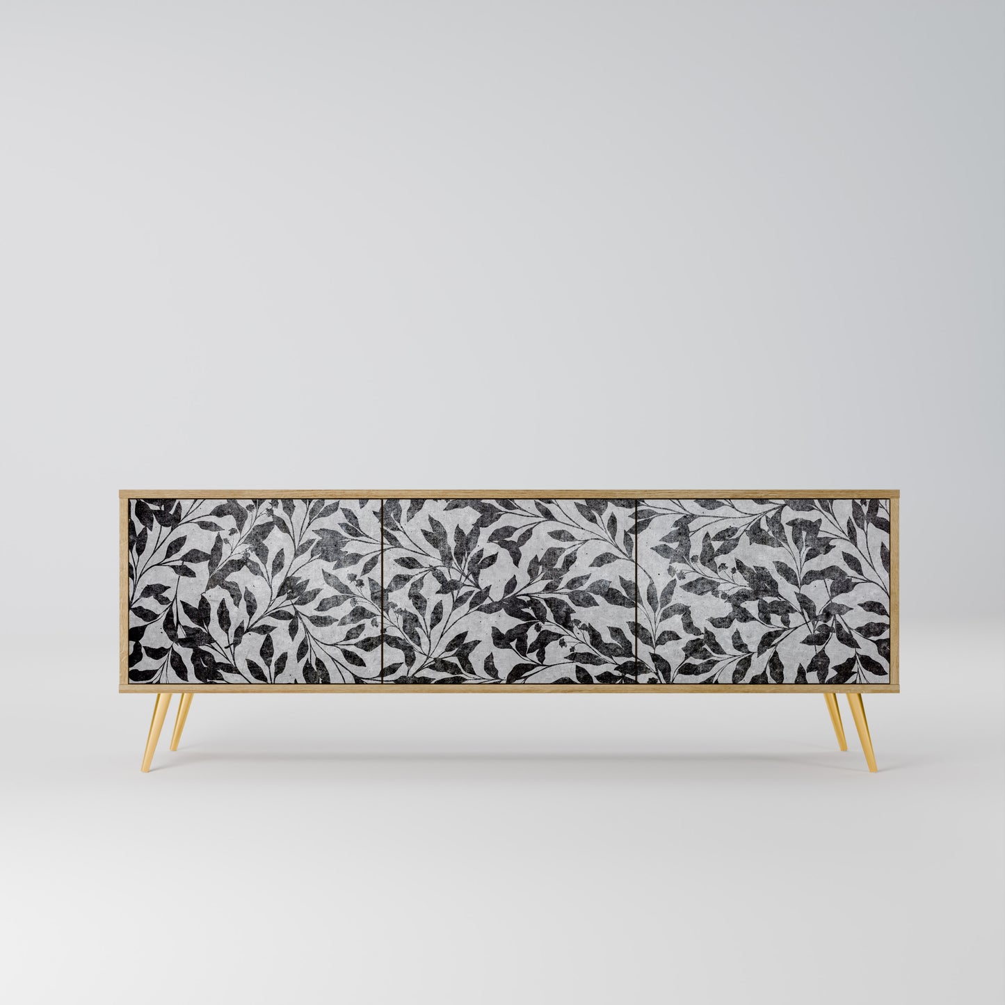 Mobile TV CHARCOAL SPROUT a 3 ante effetto rovere
