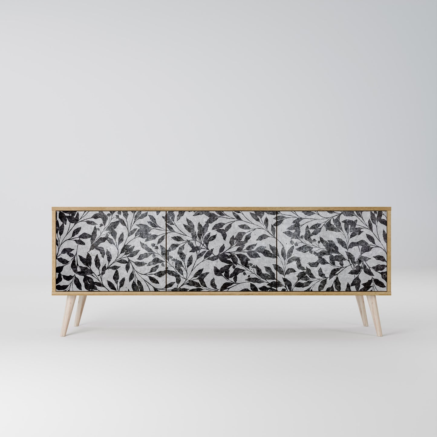 Mobile TV CHARCOAL SPROUT a 3 ante effetto rovere