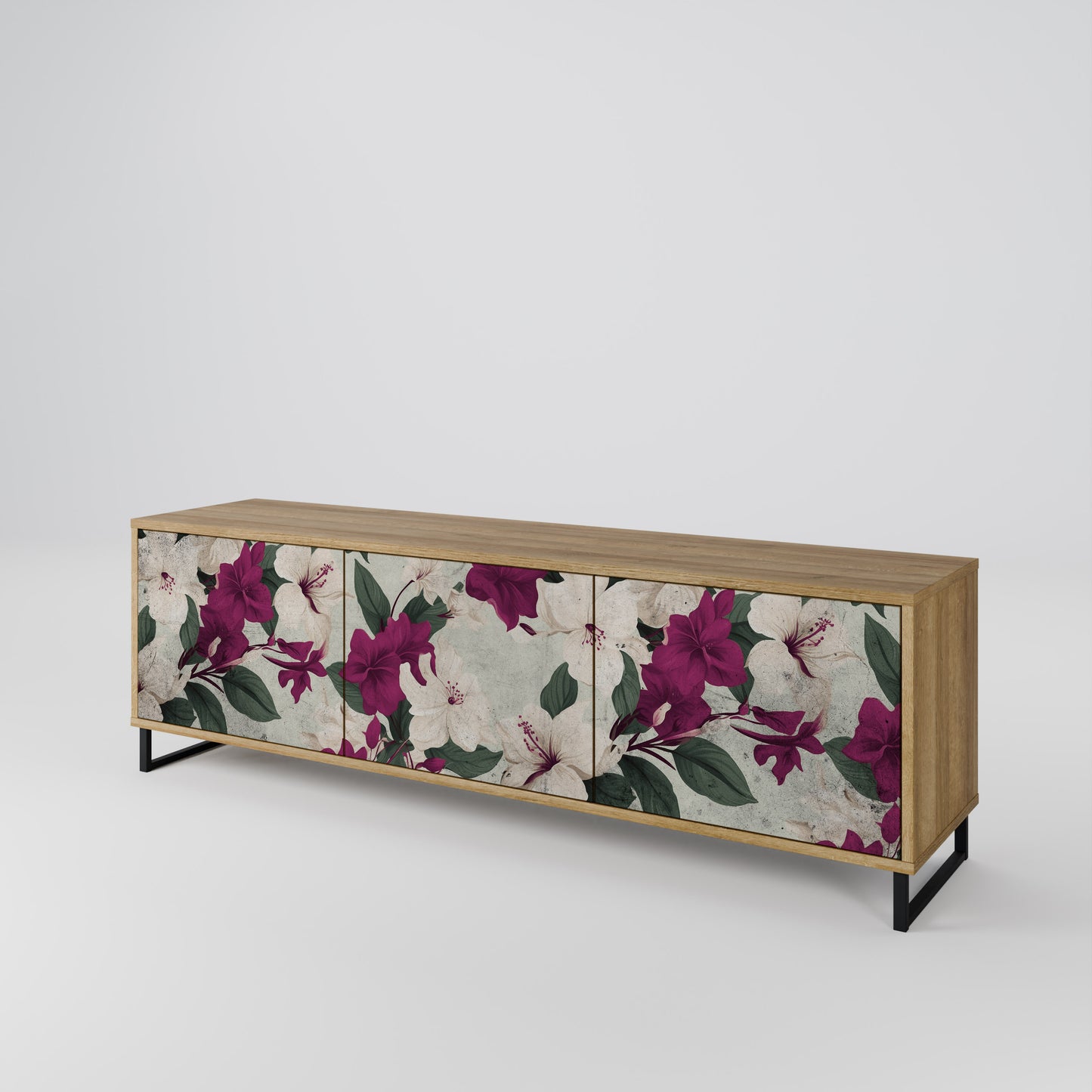 Mobile TV FLOWERET DREAM a 3 ante in effetto rovere