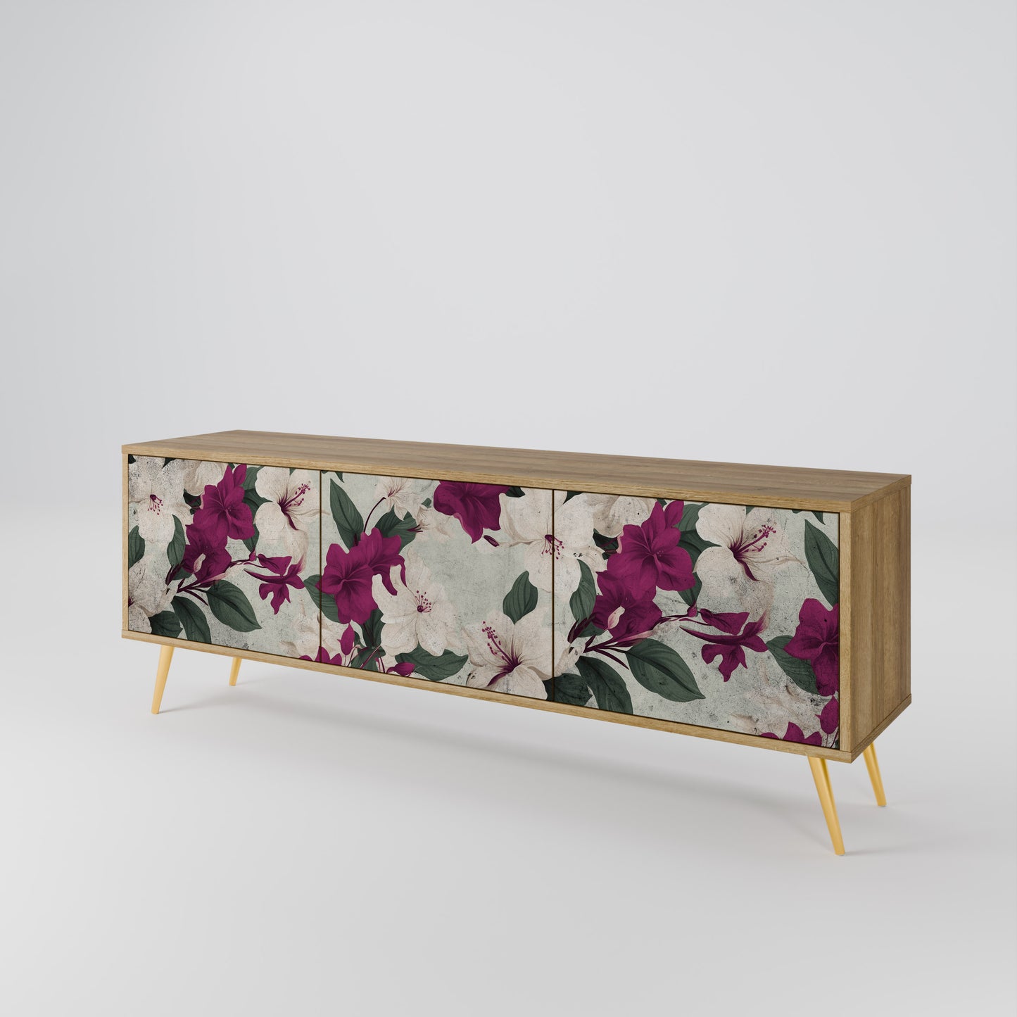 Mobile TV FLOWERET DREAM a 3 ante in effetto rovere