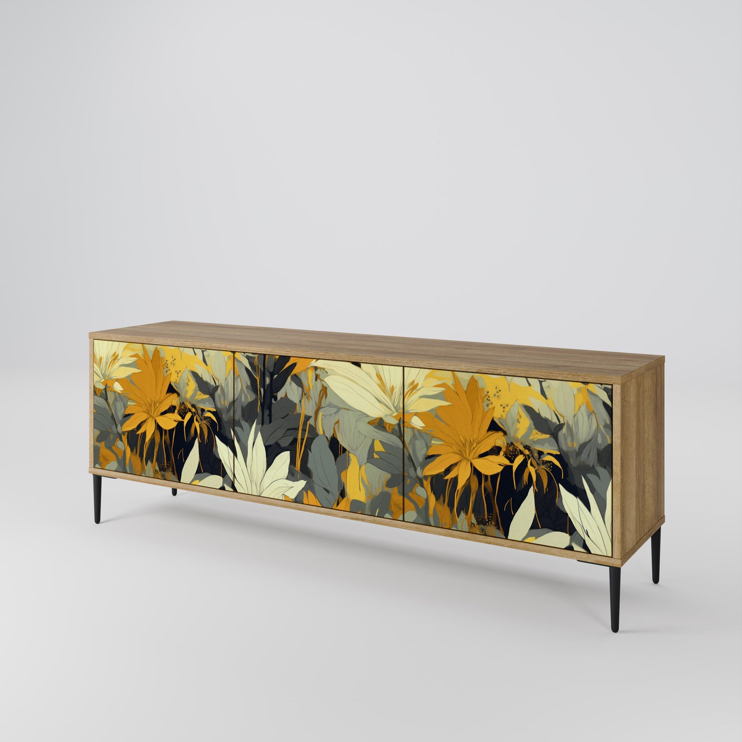 Mobile TV a 3 ante SUNKISSED LILY in effetto rovere