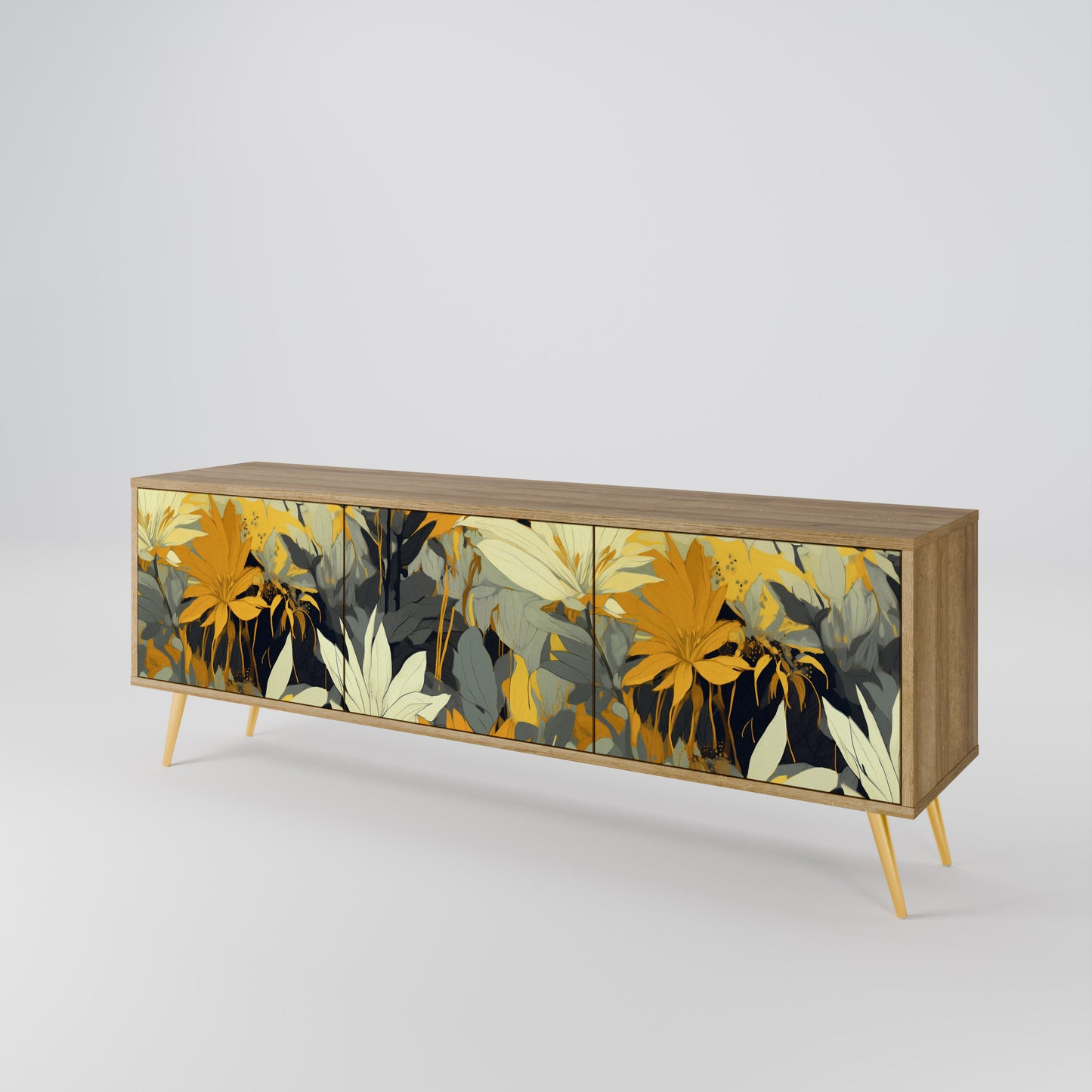 Mobile TV a 3 ante SUNKISSED LILY in effetto rovere