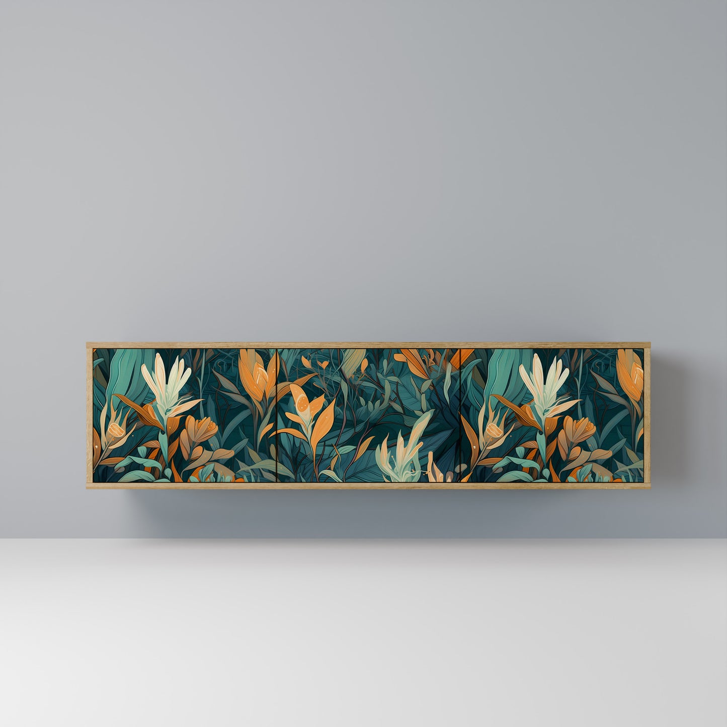Mobile TV FLORAL SERENITY a 3 ante in effetto rovere