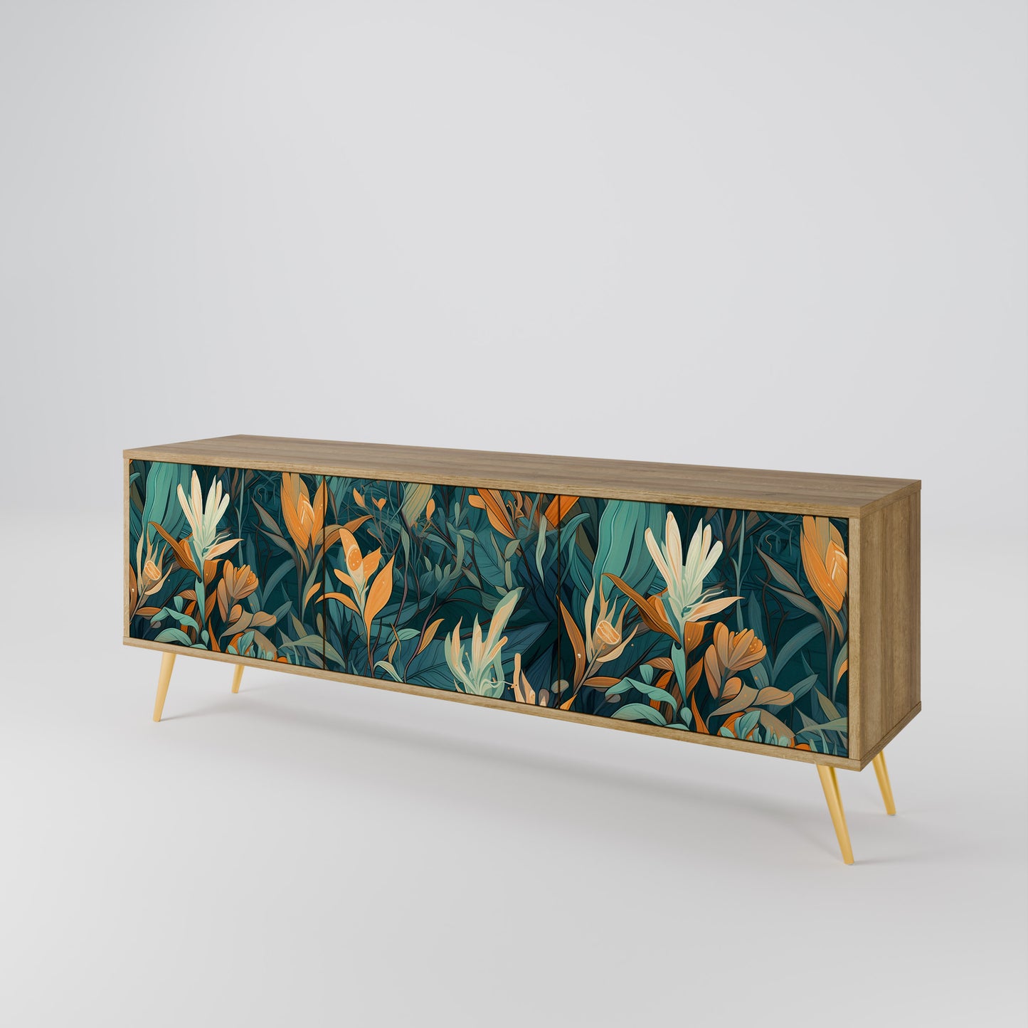 Mobile TV FLORAL SERENITY a 3 ante in effetto rovere