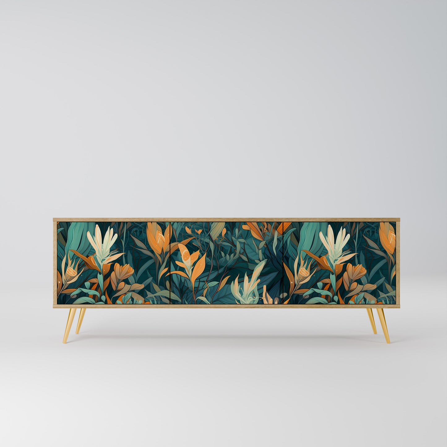 Mobile TV FLORAL SERENITY a 3 ante in effetto rovere