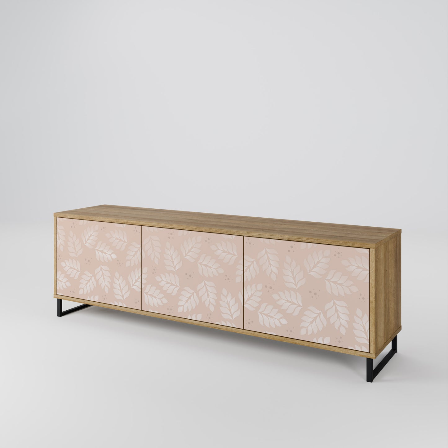 Mobile TV LEAVES ON BEIGE a 3 ante effetto rovere