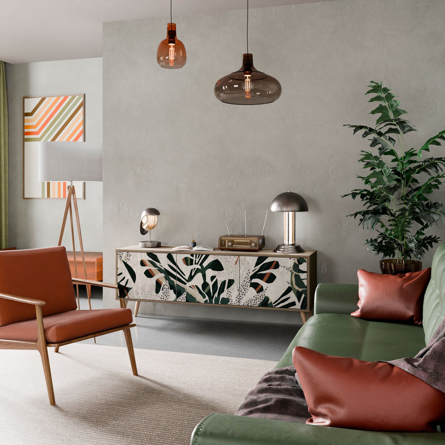 VERDURE FORMATION Mobile TV a 3 ante in effetto rovere
