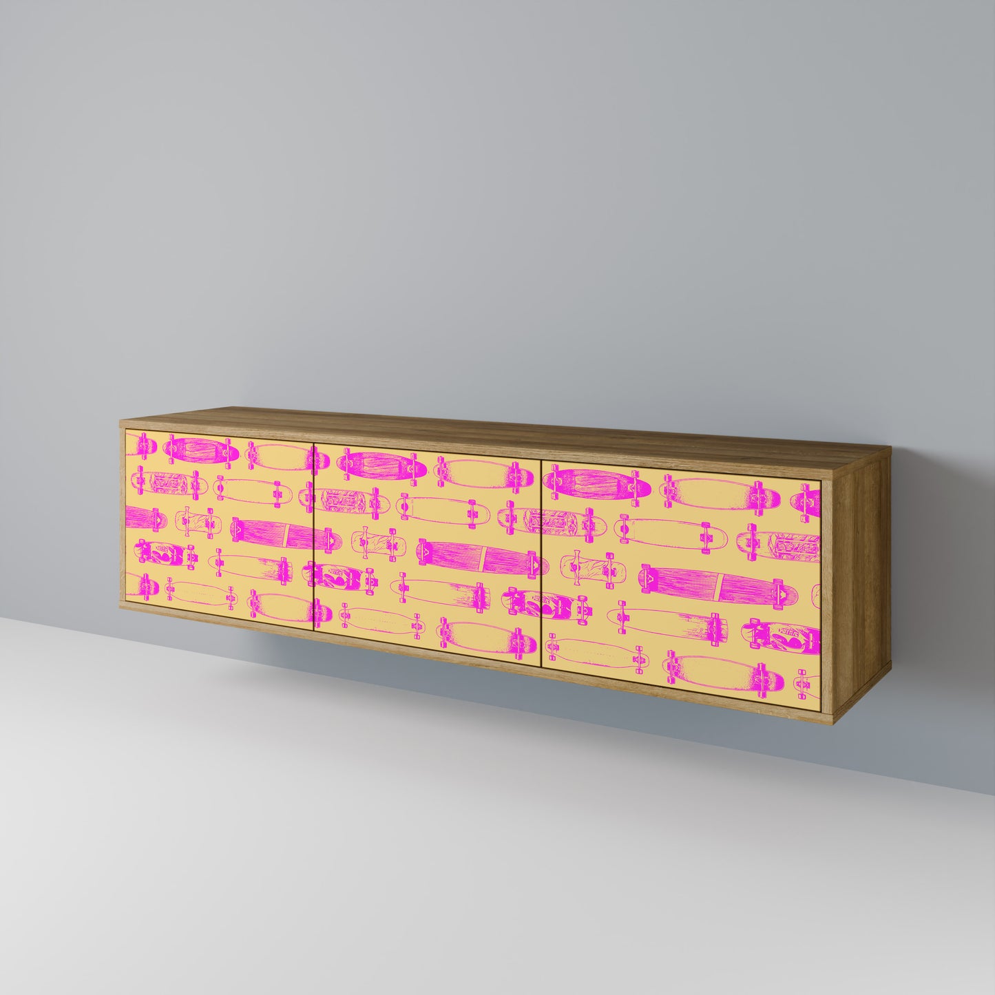 Mobile TV SKATEBOARD ARTISTRY a 3 ante in effetto rovere
