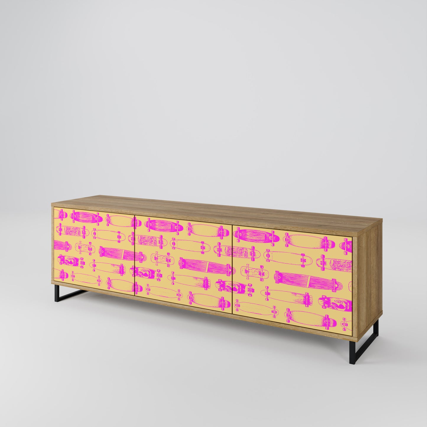 Mobile TV SKATEBOARD ARTISTRY a 3 ante in effetto rovere