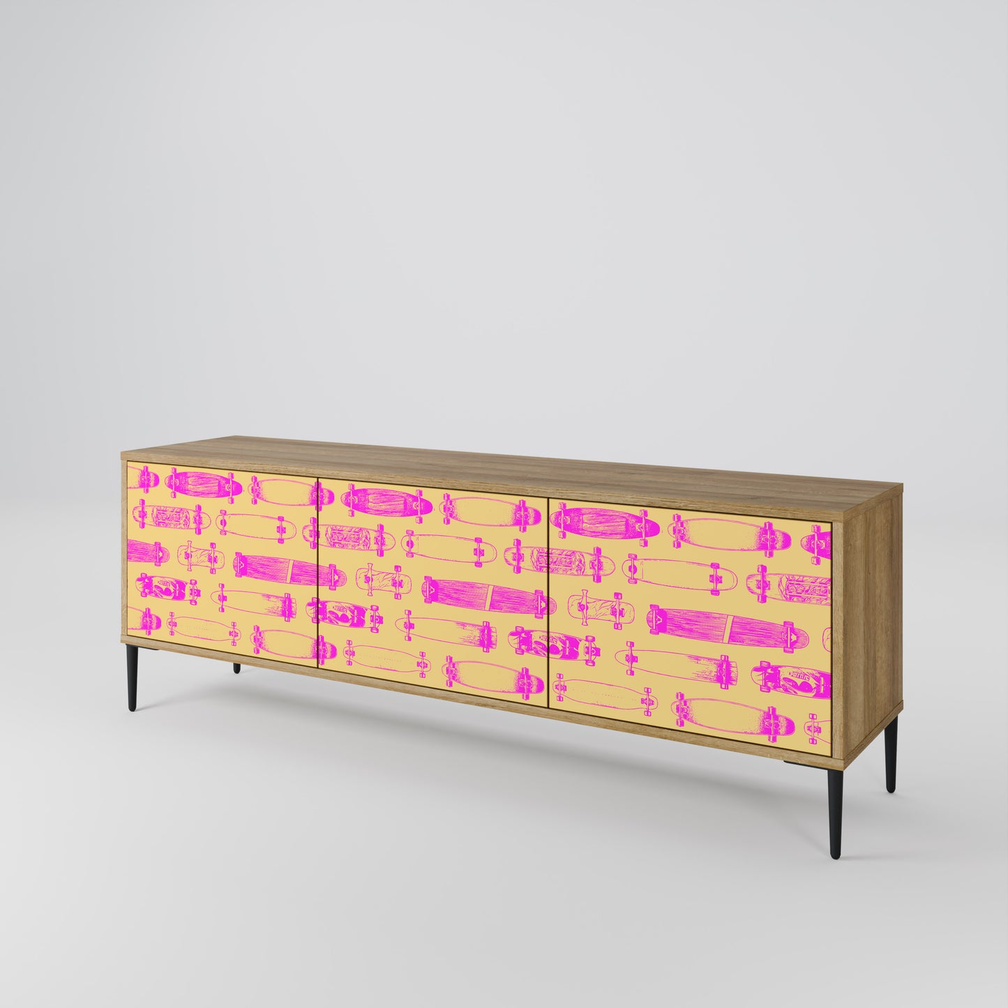 Mobile TV SKATEBOARD ARTISTRY a 3 ante in effetto rovere