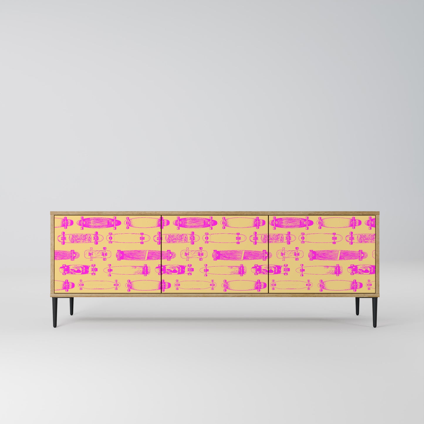 Mobile TV SKATEBOARD ARTISTRY a 3 ante in effetto rovere
