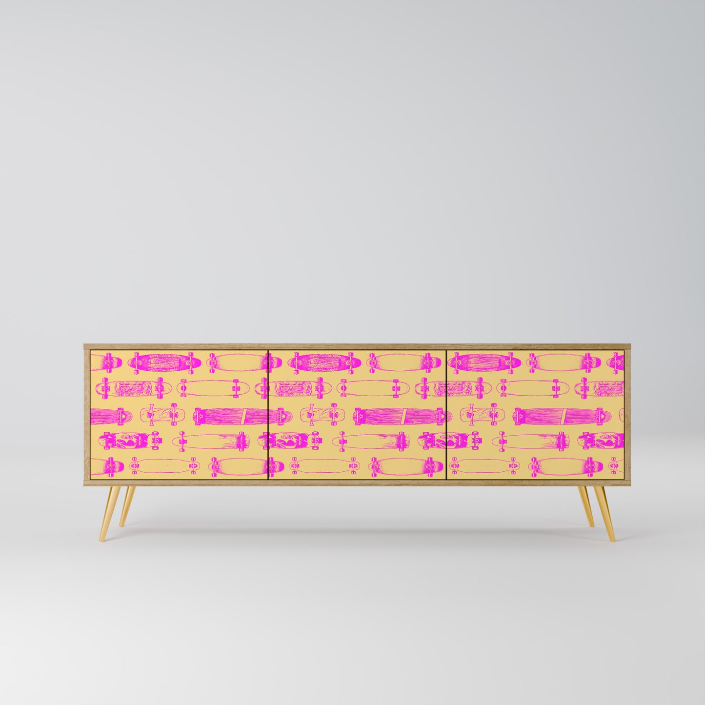 Mobile TV SKATEBOARD ARTISTRY a 3 ante in effetto rovere