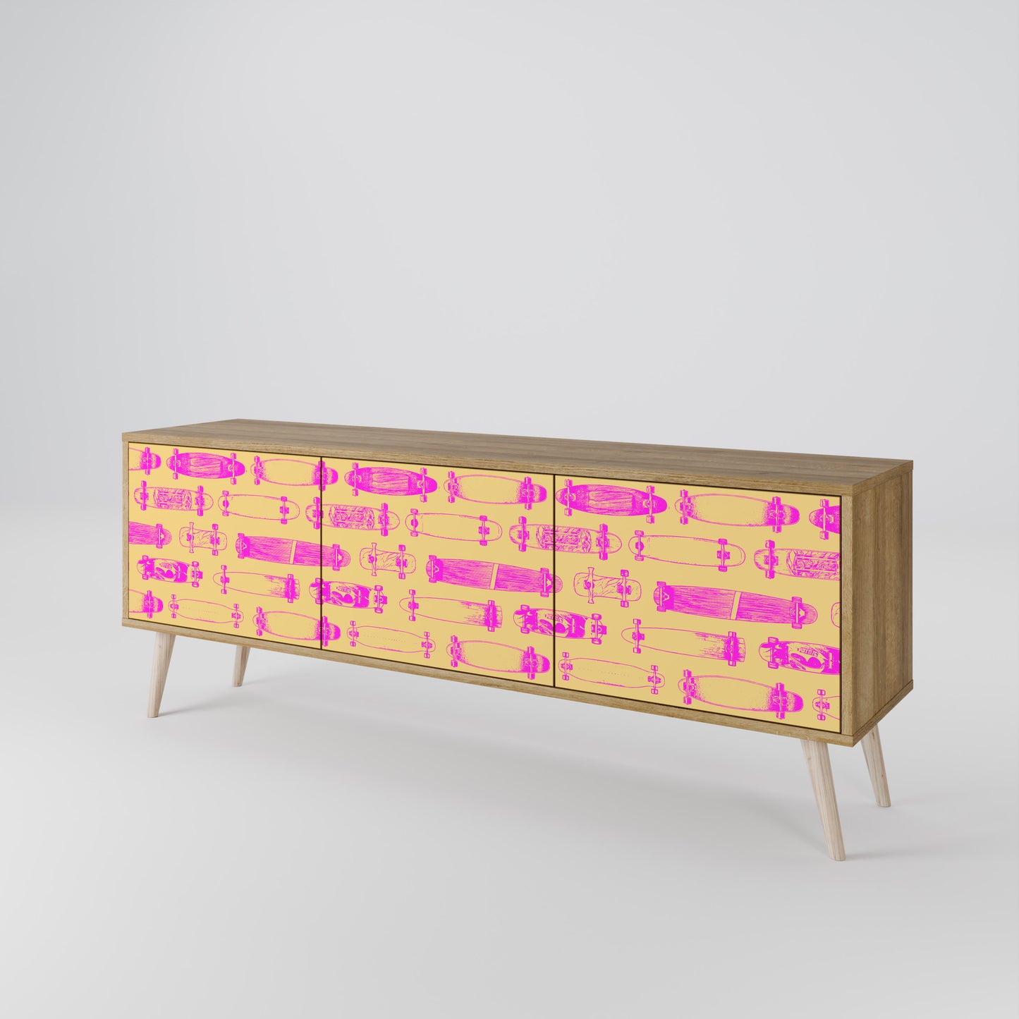 Mobile TV SKATEBOARD ARTISTRY a 3 ante in effetto rovere