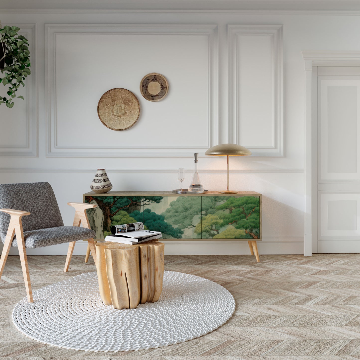 Mobile TV VERDURE ABYSS a 3 ante in effetto rovere