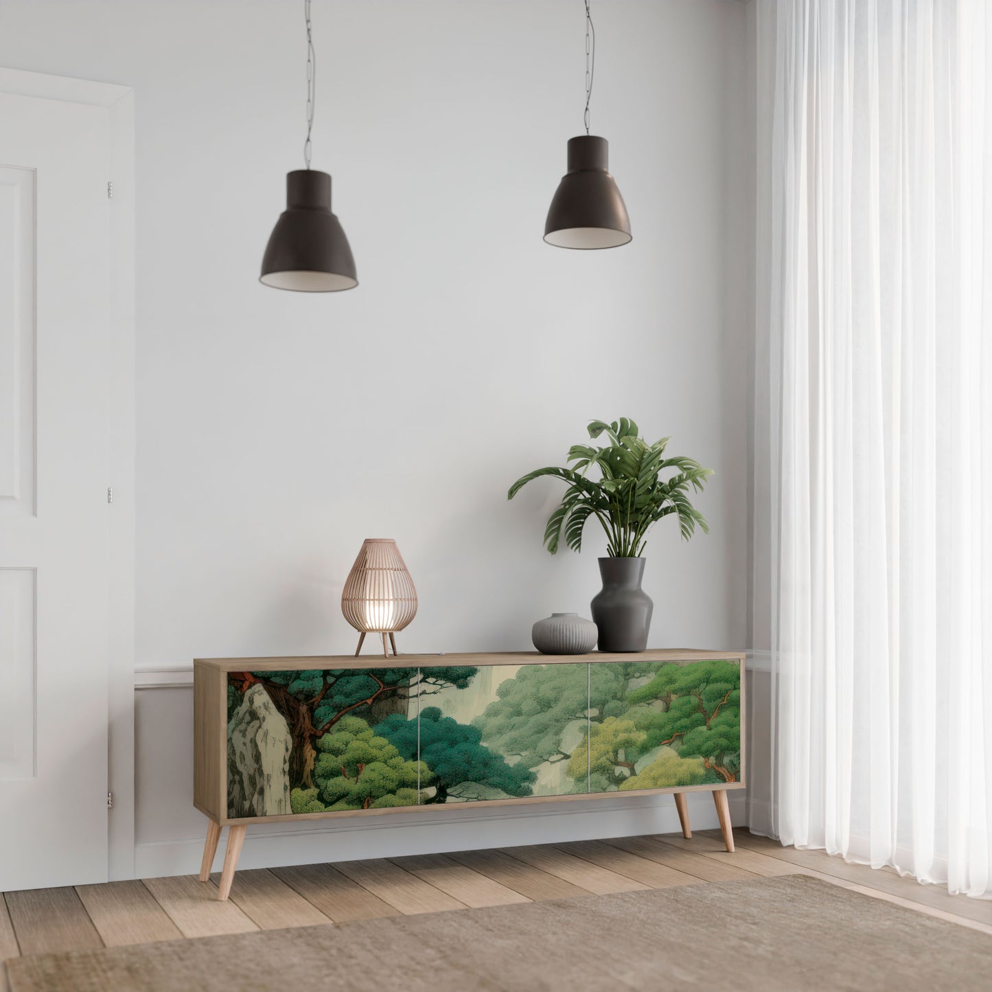 Mobile TV VERDURE ABYSS a 3 ante in effetto rovere