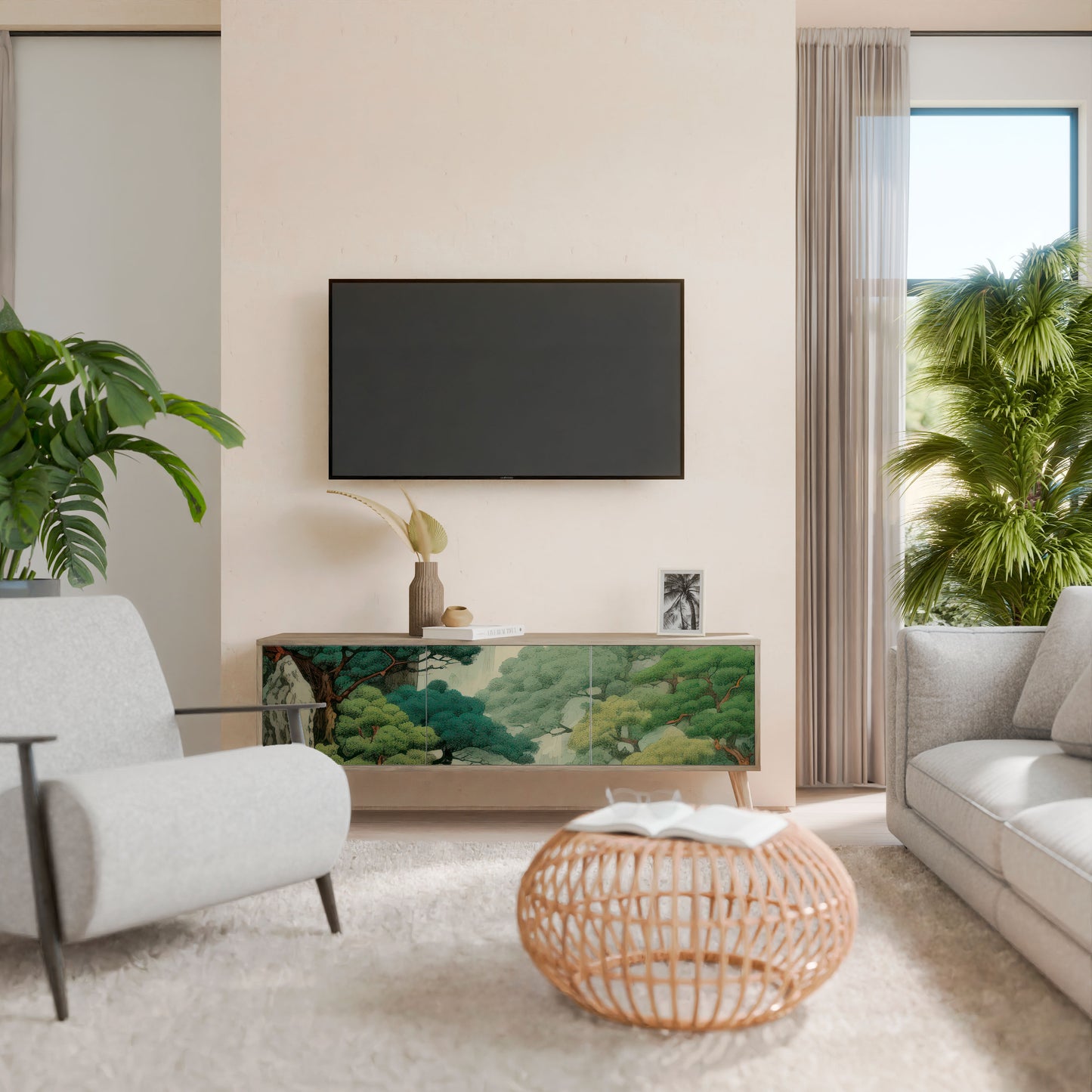 Mobile TV VERDURE ABYSS a 3 ante in effetto rovere