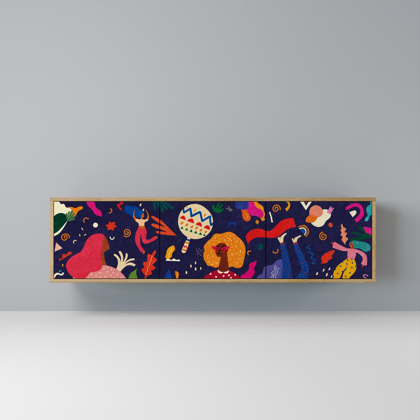 FESTIVE PLEASURES Mobile TV a 3 ante in effetto rovere
