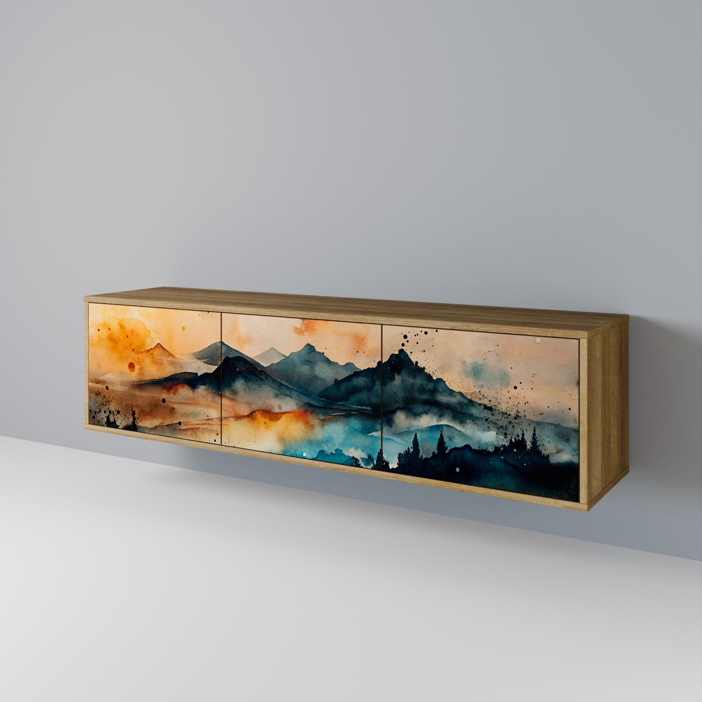 Mobile TV OMINOUS MOUNTAINS a 3 ante in effetto rovere